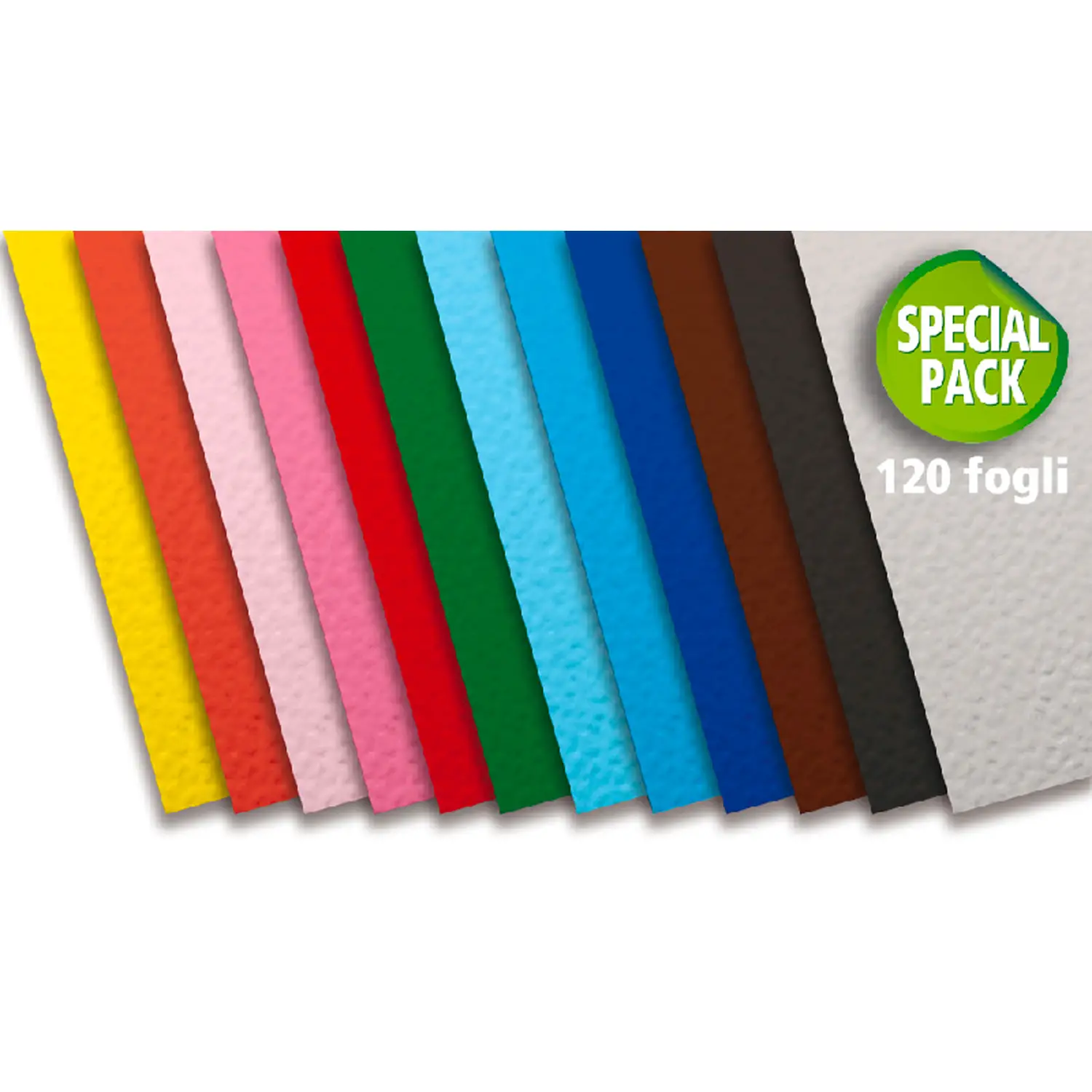 Cartoncino Colorato Premium Liscio-ruvido Cm. 50x70 - Pacco Scuola Base 120 Fogli - Carta e cartoncino