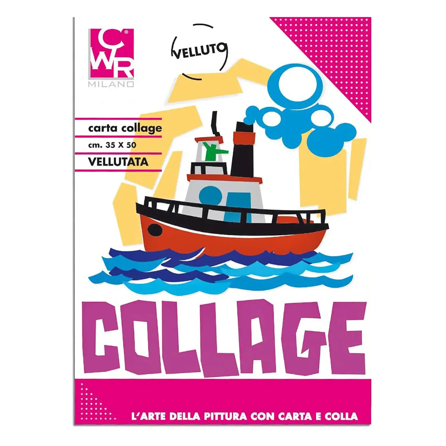 Carta Vellutata - Blocco 50 Fogli 35x50 cm - Colori Assortiti - Carta e cartoncino