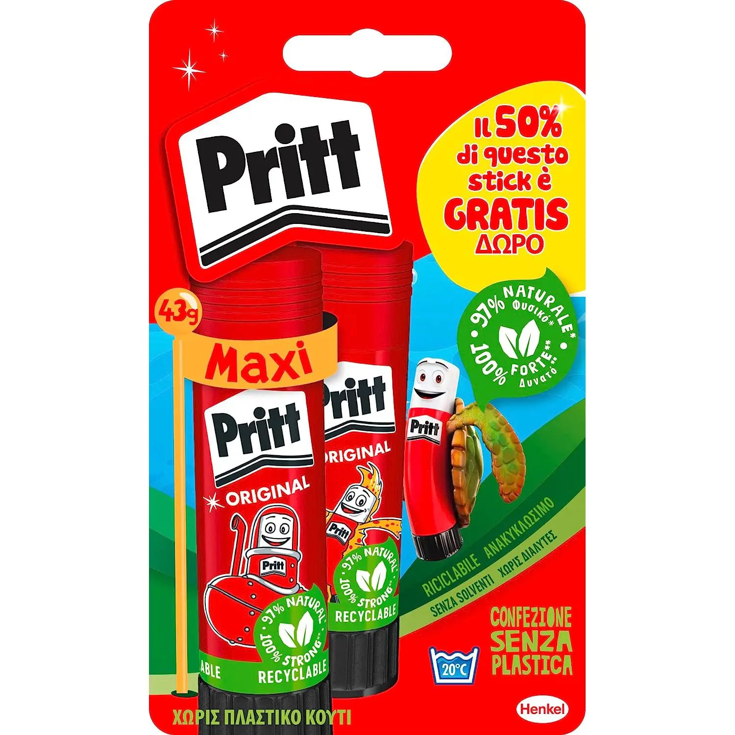 Blister Colla Stick Pritt 2x43 Gr - Nastri adesivi e colle