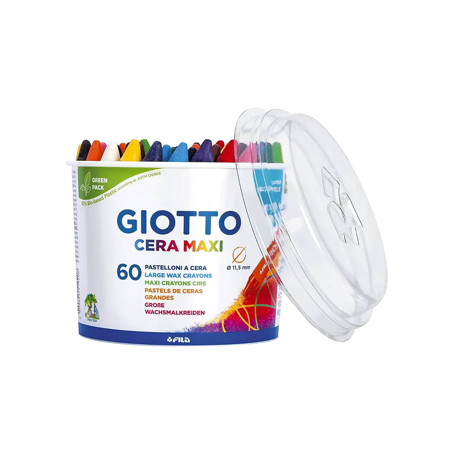 Pastelloni Colorati a Cera Maxi Giotto - 60 Pezzi in 12 Colori - Pastelli a cera