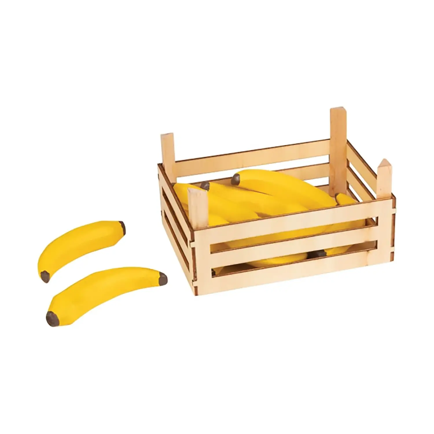 Cassettina con Banane in Legno – Giocattolo Educativo - Alimenti, mercatini, stoviglie