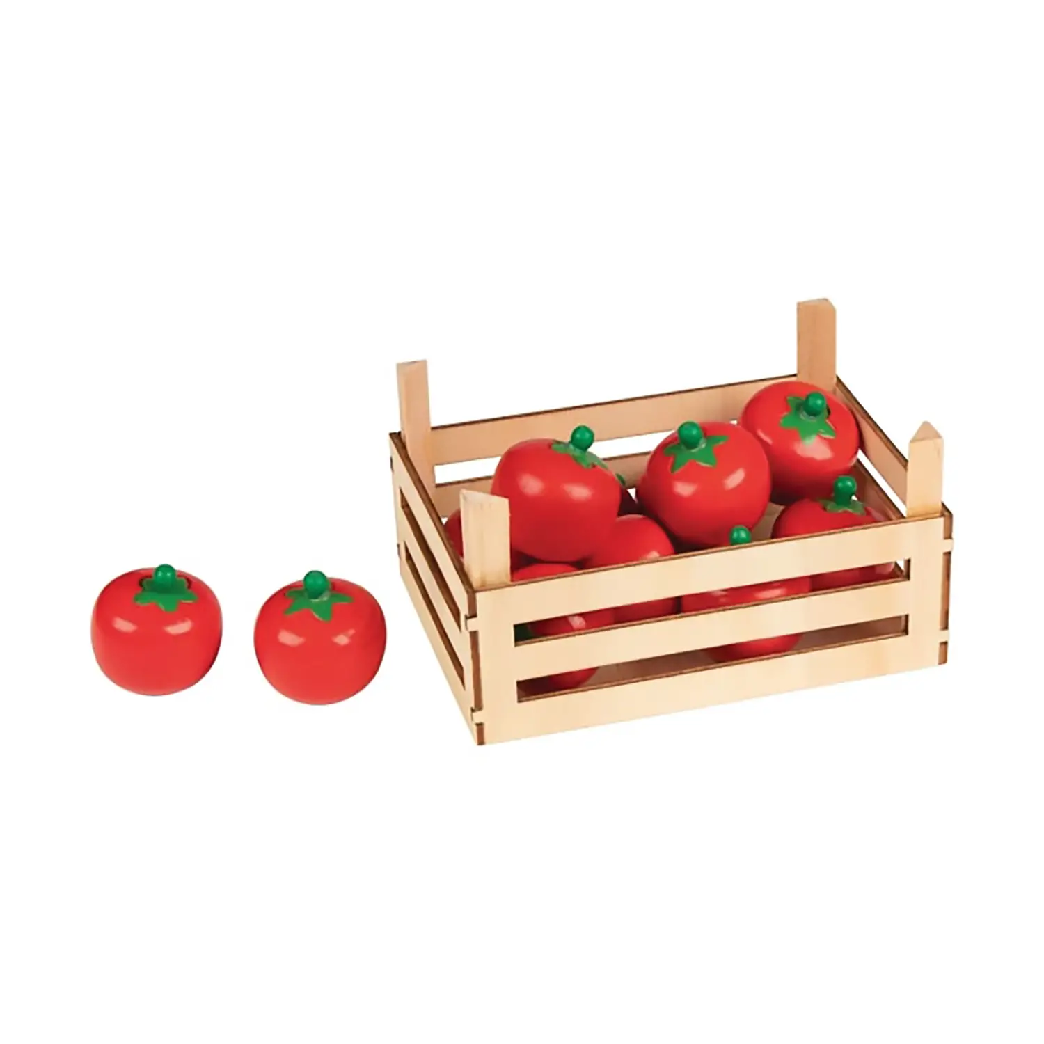 Cassettina con Pomodori in Legno – Giocattolo Educativo - Alimenti, mercatini, stoviglie