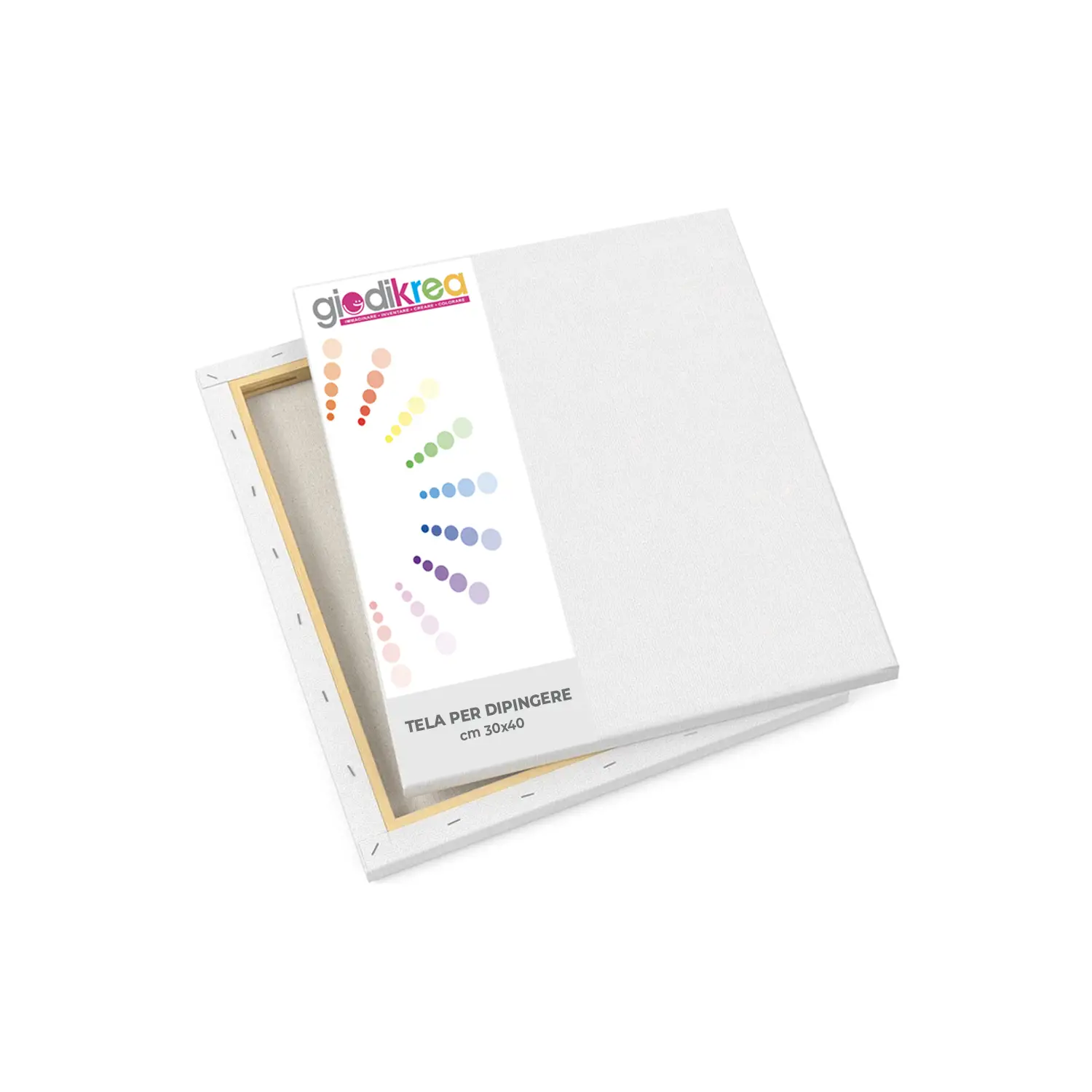 ela per Dipingere 30x40 cm – 100% Cotone con Telaio in Legno - Pennelli e accessori