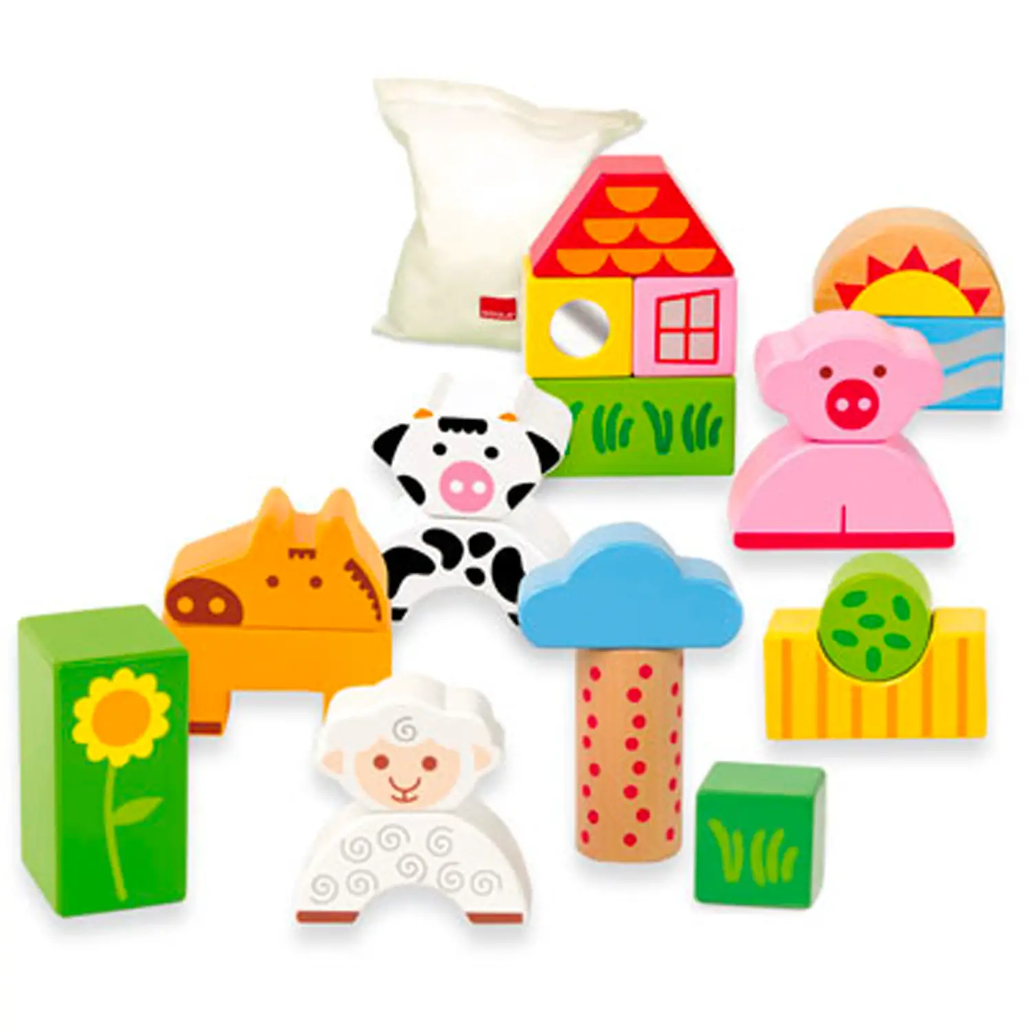 Blocchi Fattoria – 20 Pezzi - Costruzioni in legno
