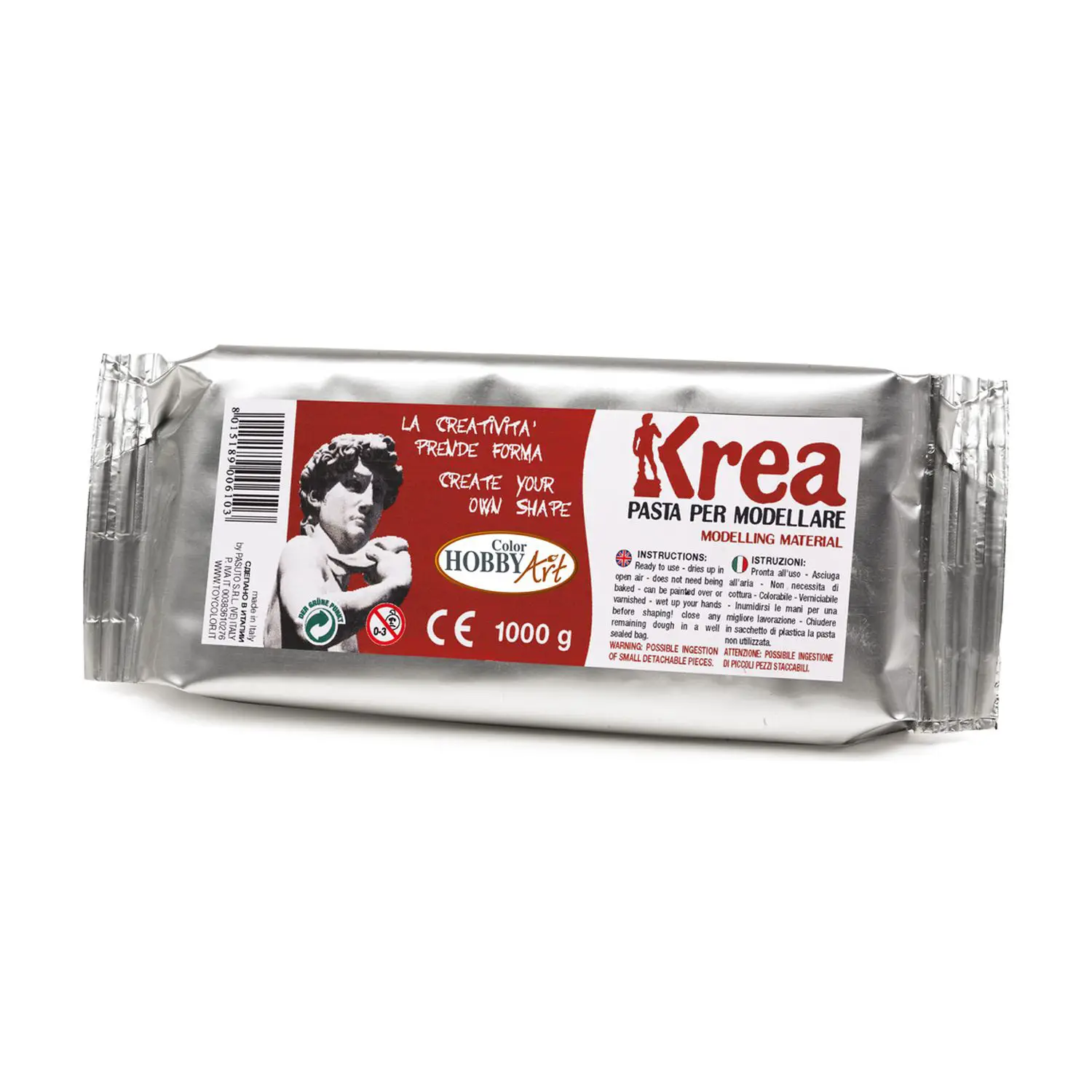 Pasta per Modellare Krea – 1000 g, Bianca - Paste per modellare