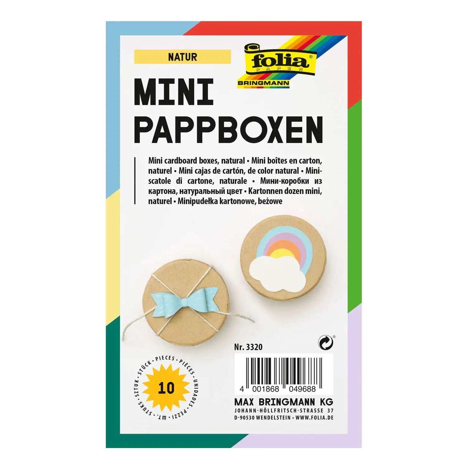 Scatole in Cartone Tonde – 10 Pezzi (Ø 8 x 4 cm) - Sughero e cartapesta