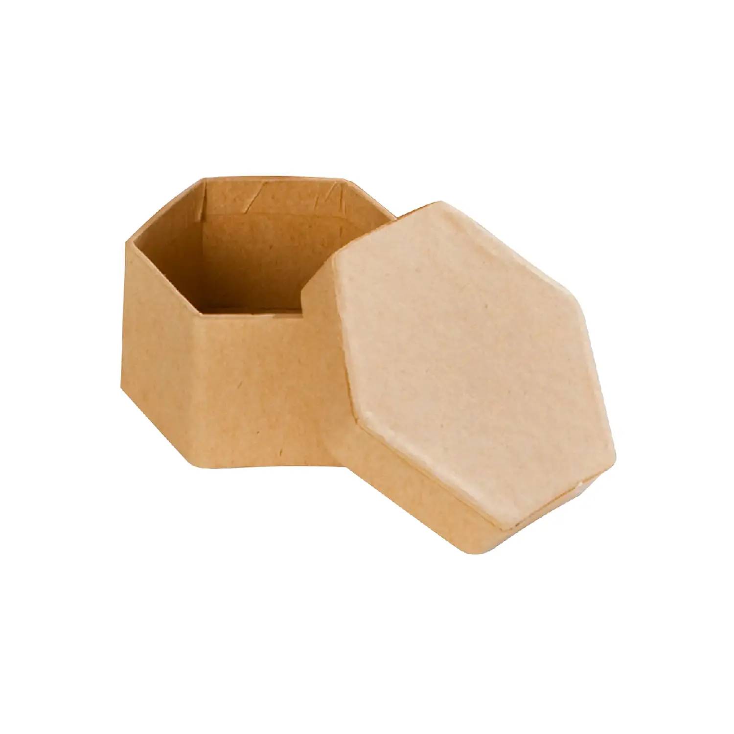 Scatole in Cartone Esagonali – 10 Pezzi (7,5 x 4 cm) - Sughero e cartapesta