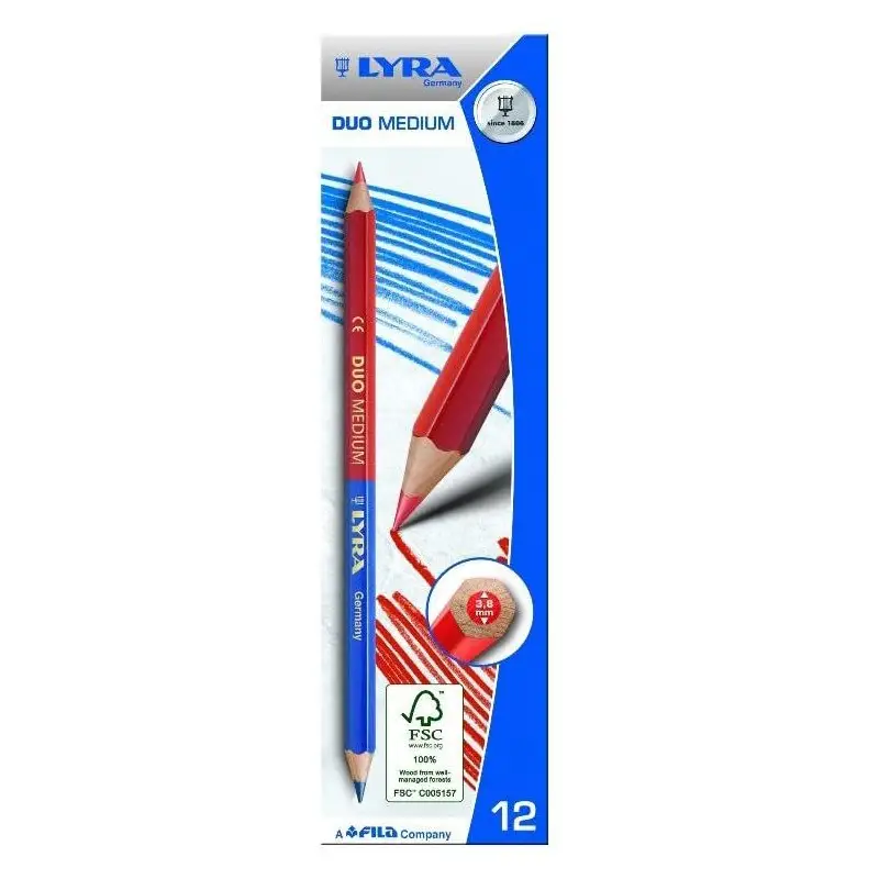 Matita Lyra Duo Medium Rosso/Blu - Pastelli
