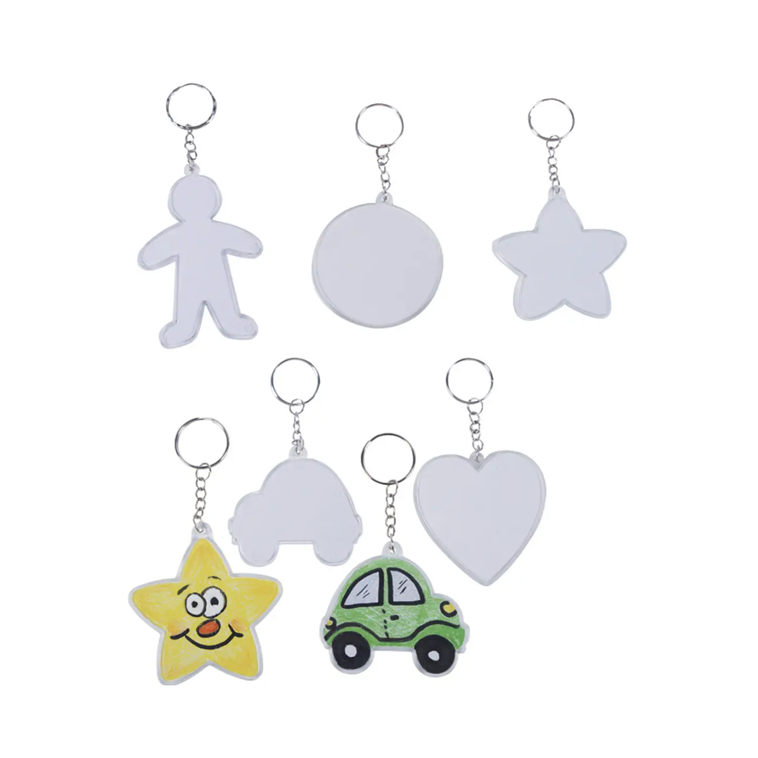 Portachiavi in Plastica – 20 Pezzi Assortiti - Cellulosa Plastica Polistirolo