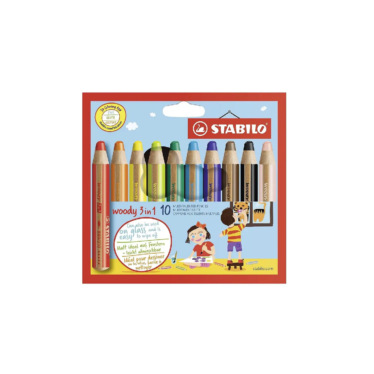 Pastelloni Colorati Woody Stabilo 10 Pezzi - Pastelli