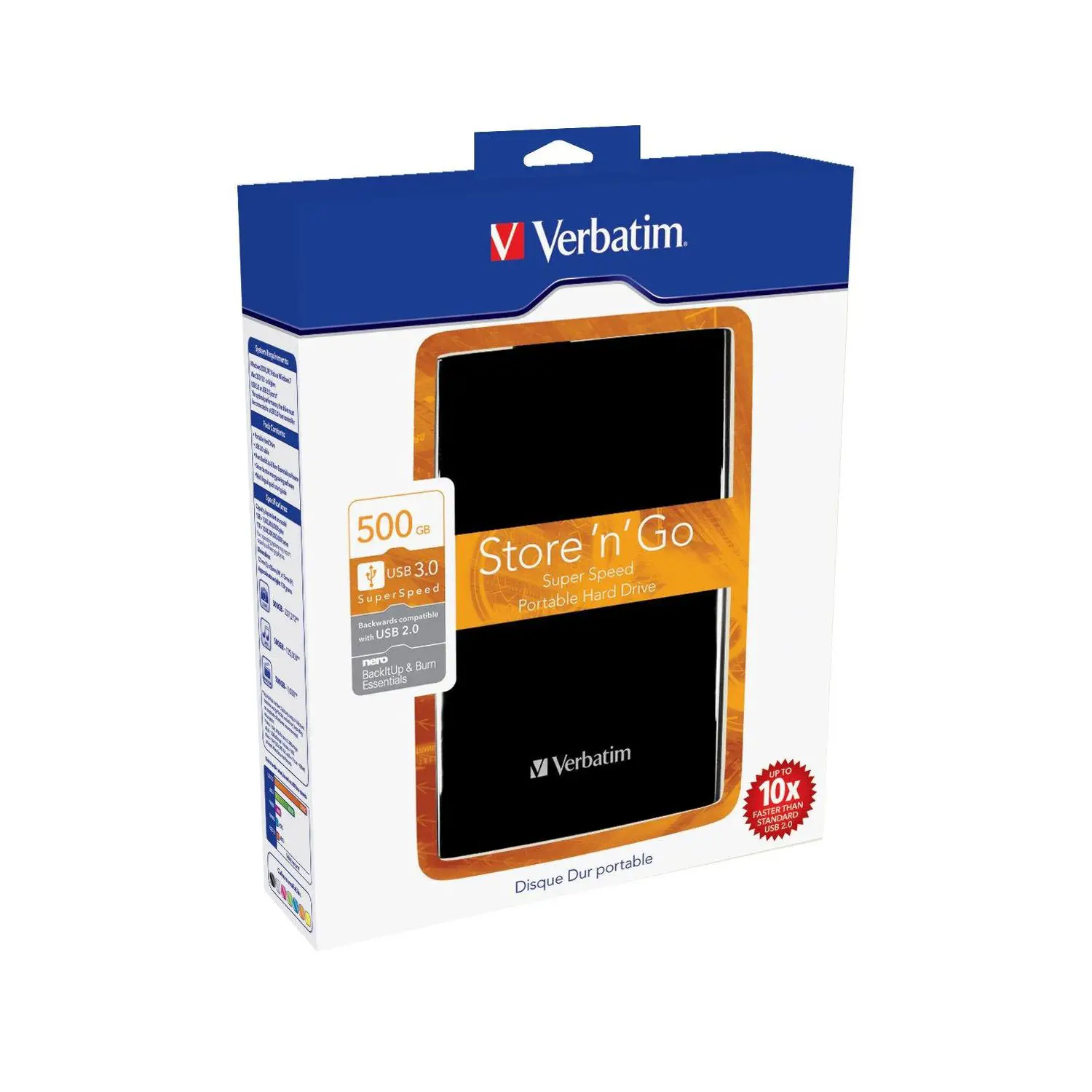 Disco rigido portatile - USB 3.0 - da - 500gb - 2,5 pollici NERO - macchine