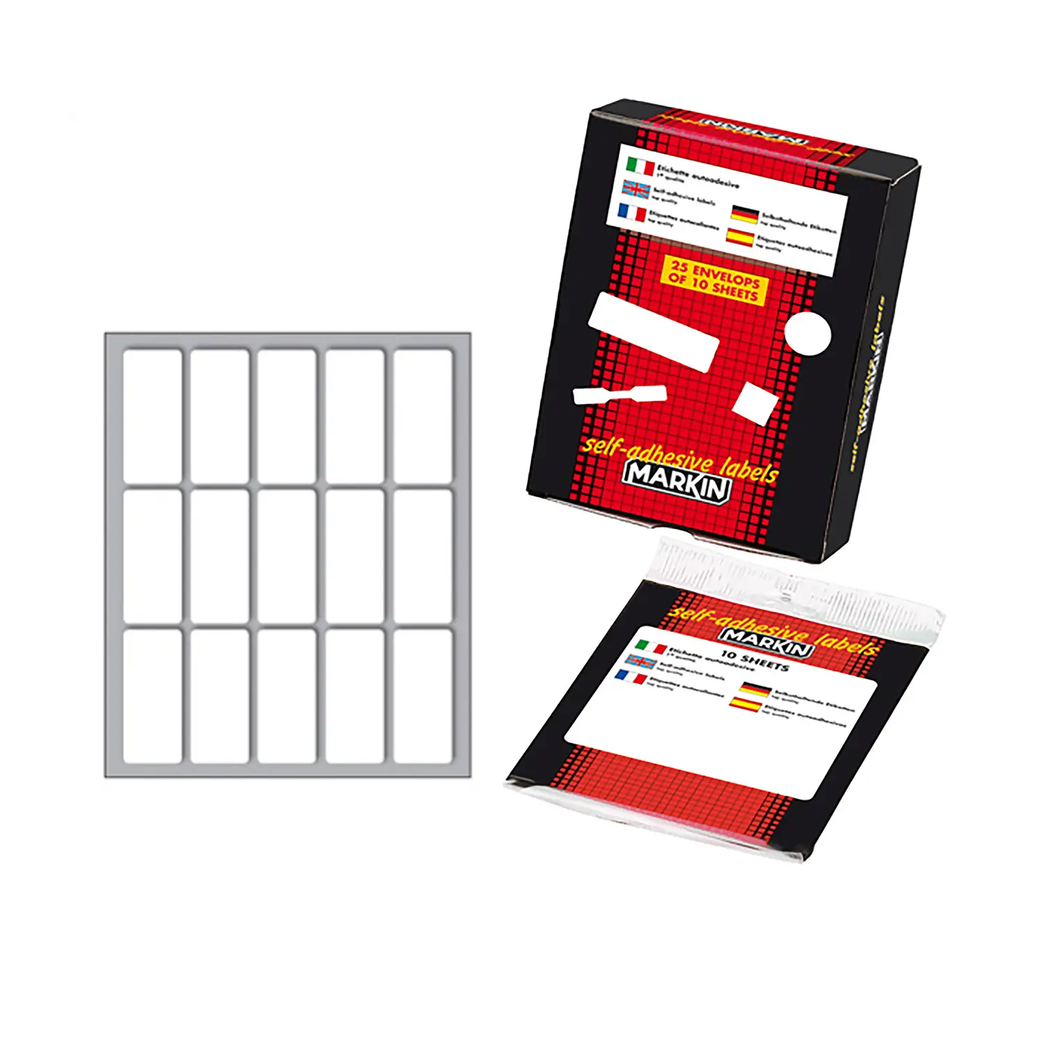 Etichette Adesive mm. 46x20 • Busta 10 Fogli da 15 Etichette - Accessori ufficio