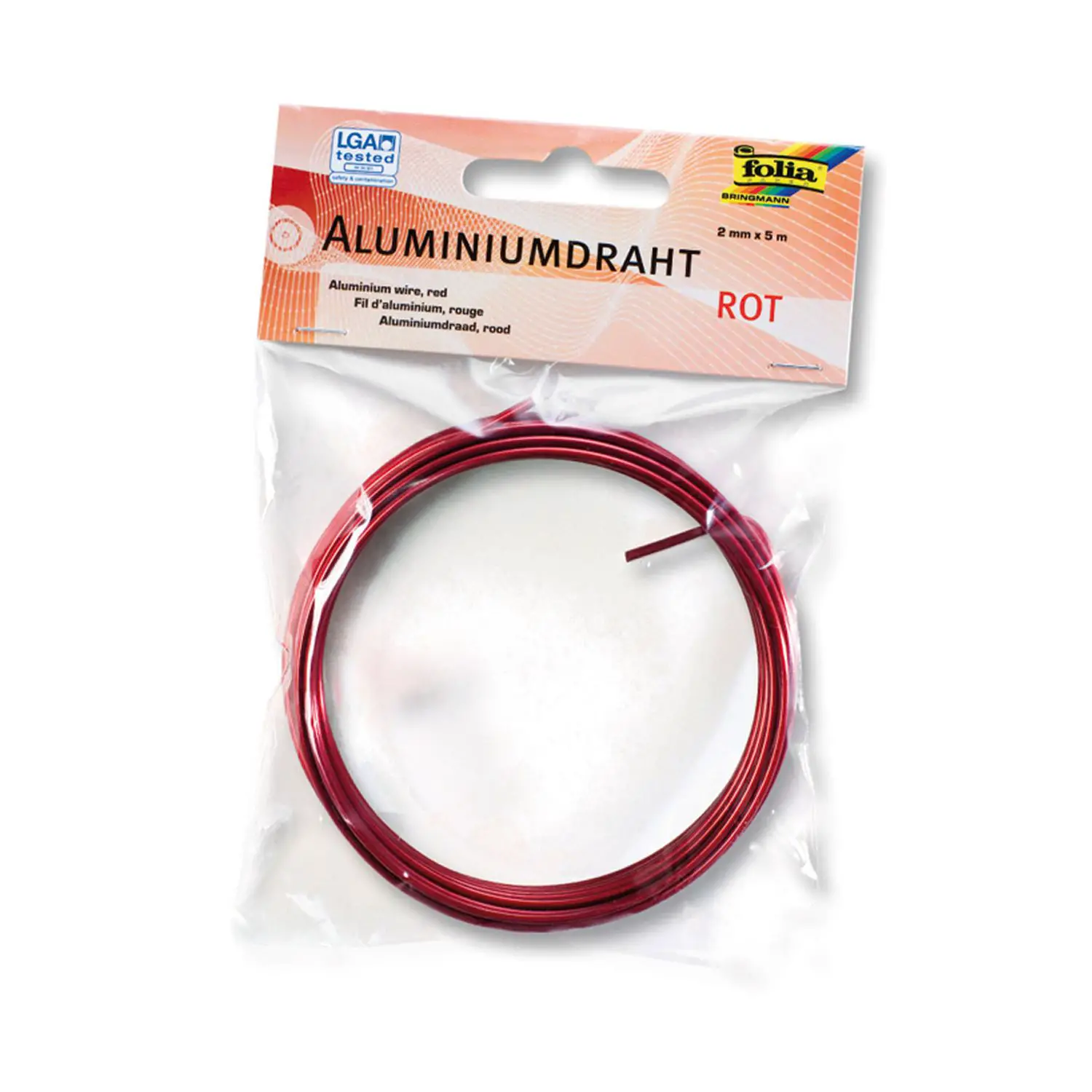 Filo di Alluminio Rosso 2 mm x 5 Metri – Filo Duttile - Rafia, nastri e cordoncini