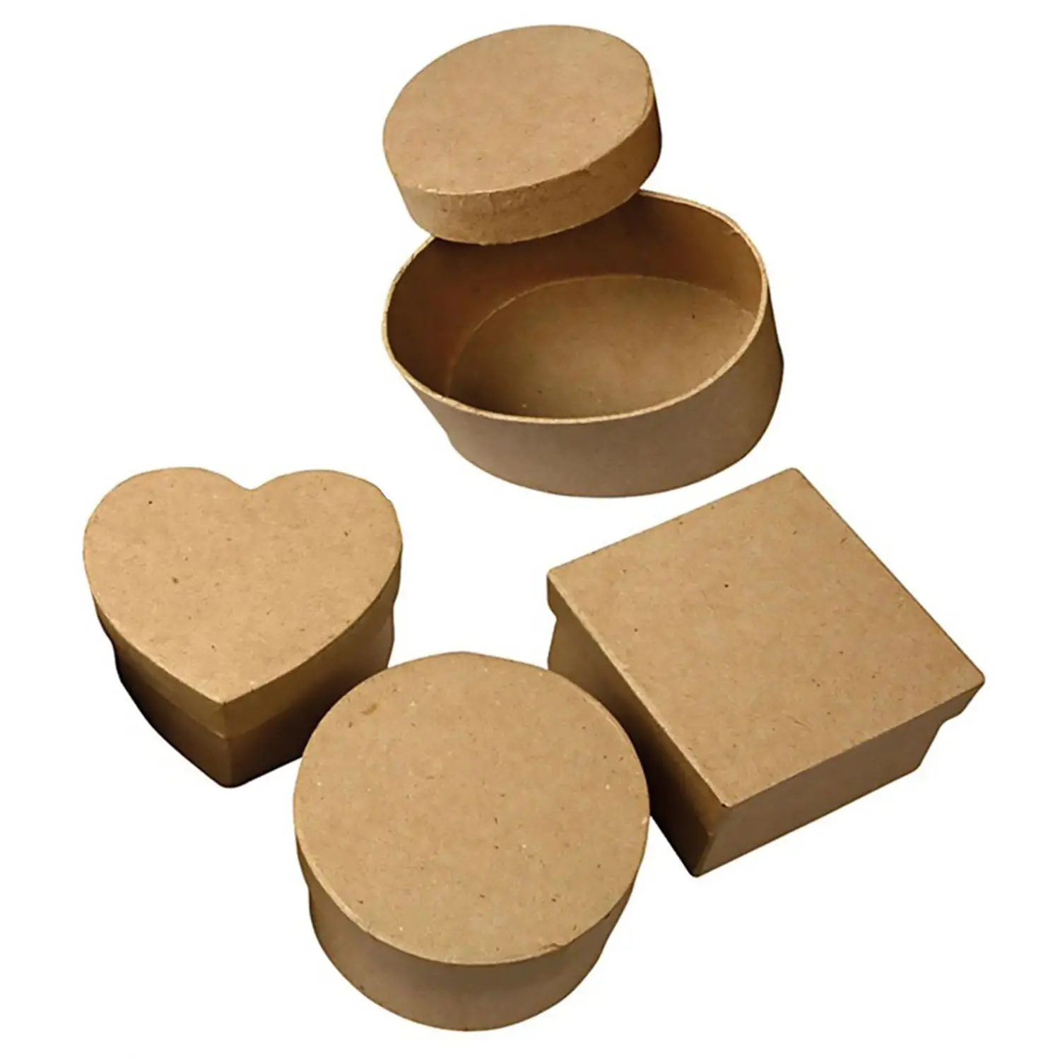 Scatole in Cartone Assortite 10-12 cm – 4 Pezzi - Sughero e cartapesta