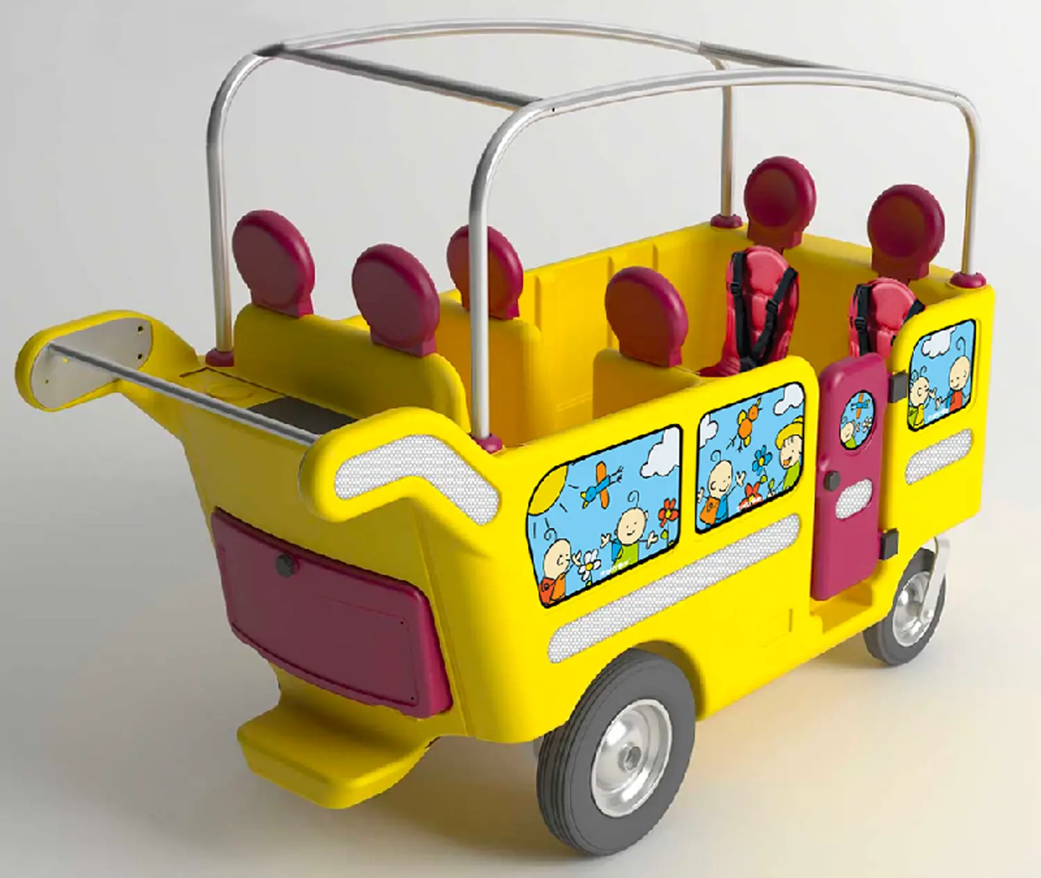 Carrozzino 6 Posti Espresso Granturismo a Spinta Manuale con Accessori, Giallo - Carrozzine multiposto