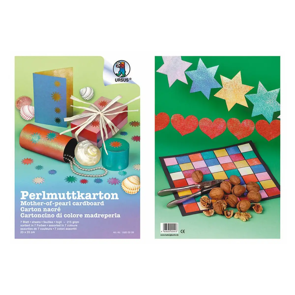 Pearlescent Cardstock, 7 sheets cm 23x33 - Paper and cardstock