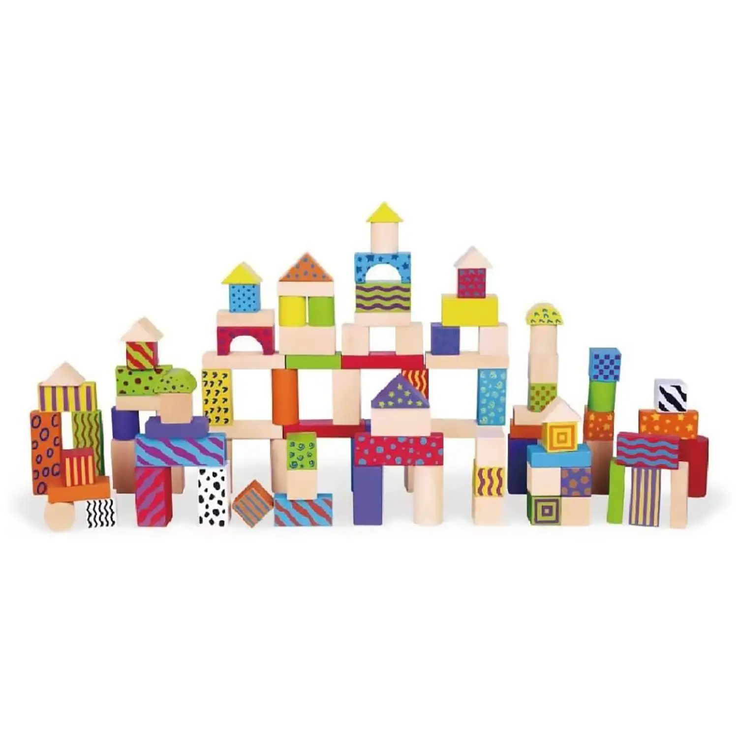 Fantasia in Legno – Blocchi 100 Elementi - Grandezze, forme e colori