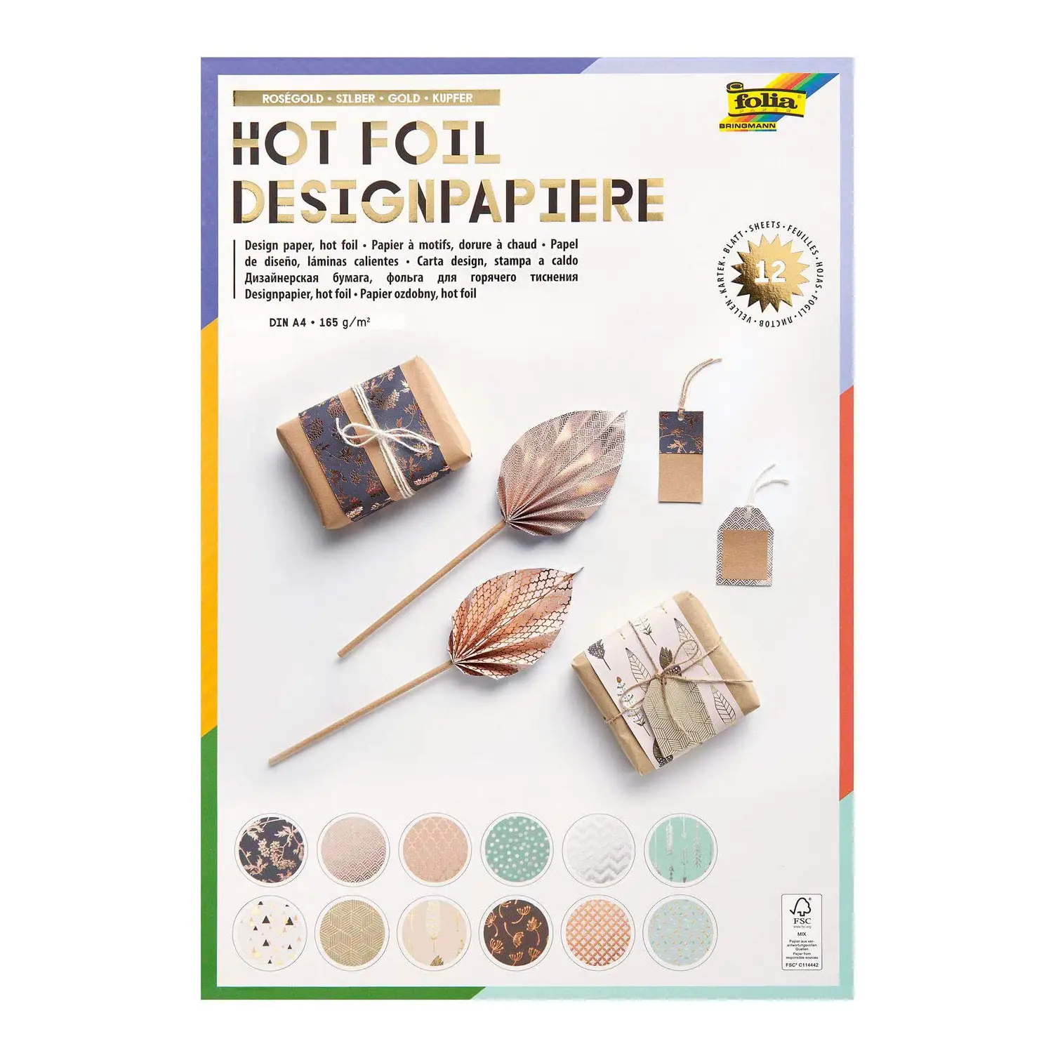 Cartoncini Trame Preziose 12 Fogli A4 - Carta e cartoncino