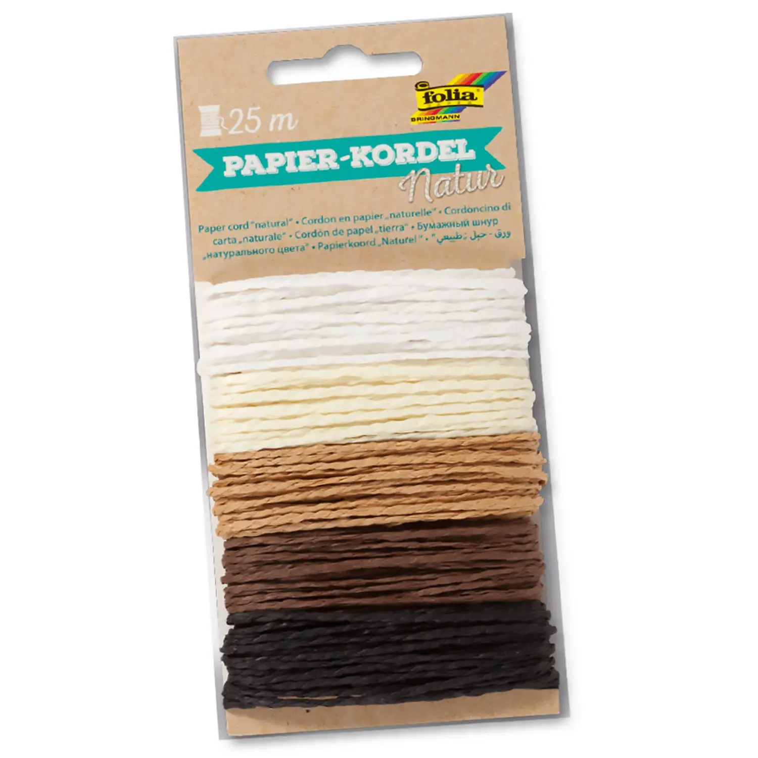 Twisted Paper Lanyard 5 Colors Nature 25mt - Applications and Decorations