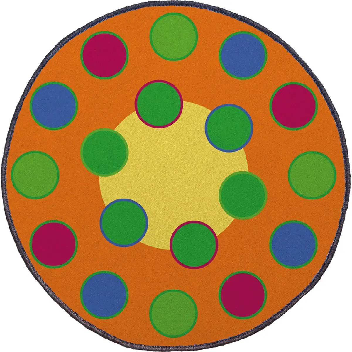 Tappeto Gigante Circolare Fondo Arancio – Diametro 200 cm - Tappeti per il gioco