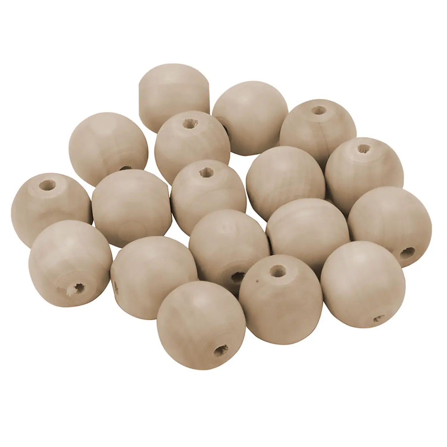 Perle Maxi in Legno Naturale – 25 mm – 60 Pezzi - Soggetti in legno