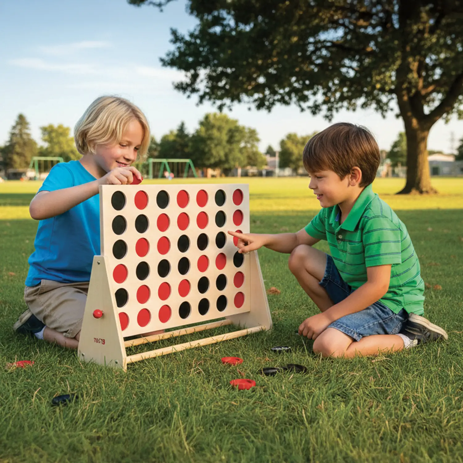 Forza Quattro Gigante in Legno – Gioco di Strategia e Logica da Giardino - Giochi di società