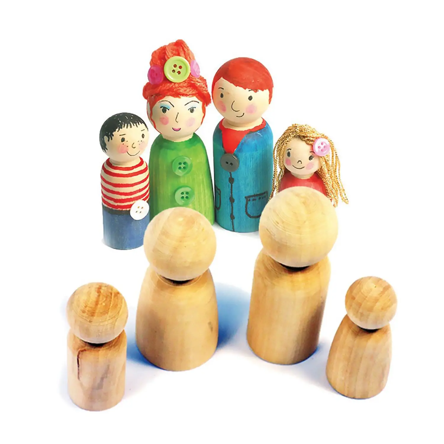 Wooden Puppets to Decorate 6-7-8-9 cm 8 Pieces - Wooden Subjects