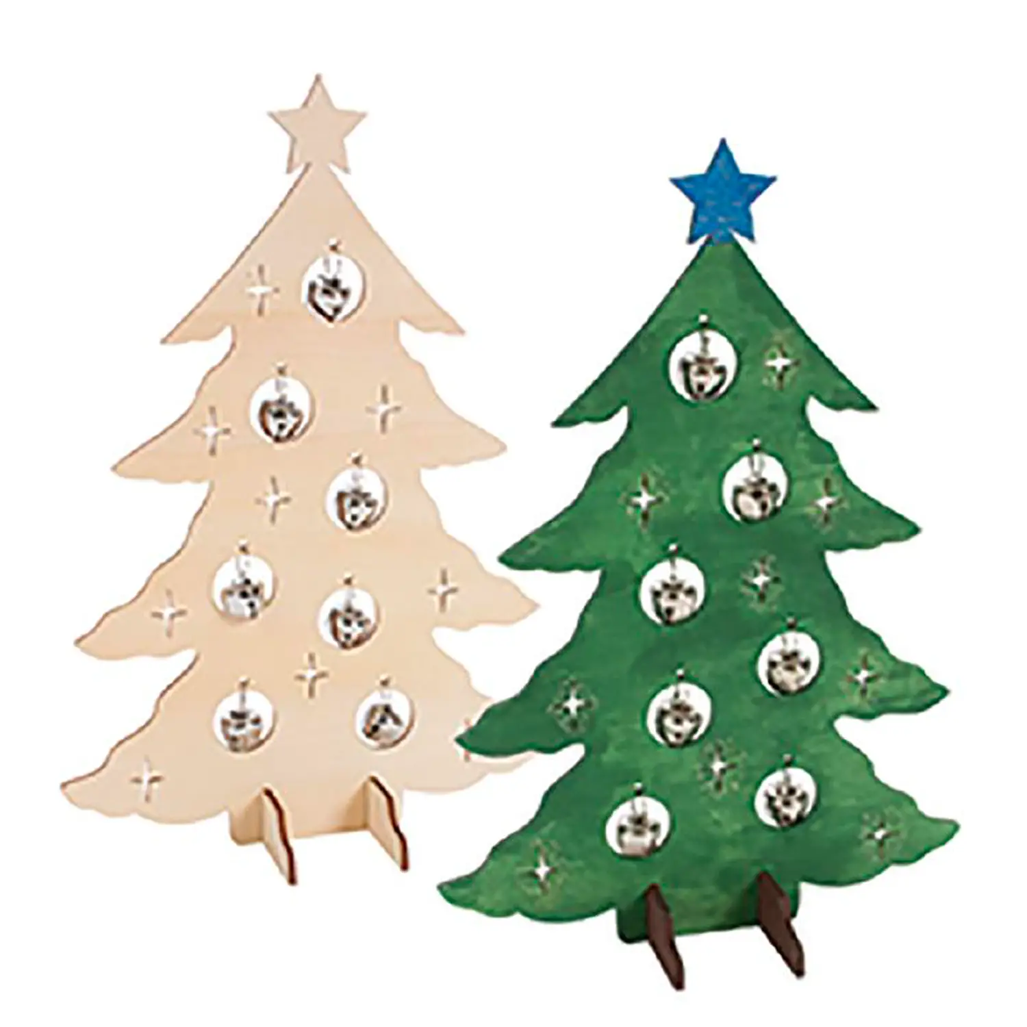 Abete in Legno con Sonaglini – 15x6,5x22 cm - Soggetti in legno