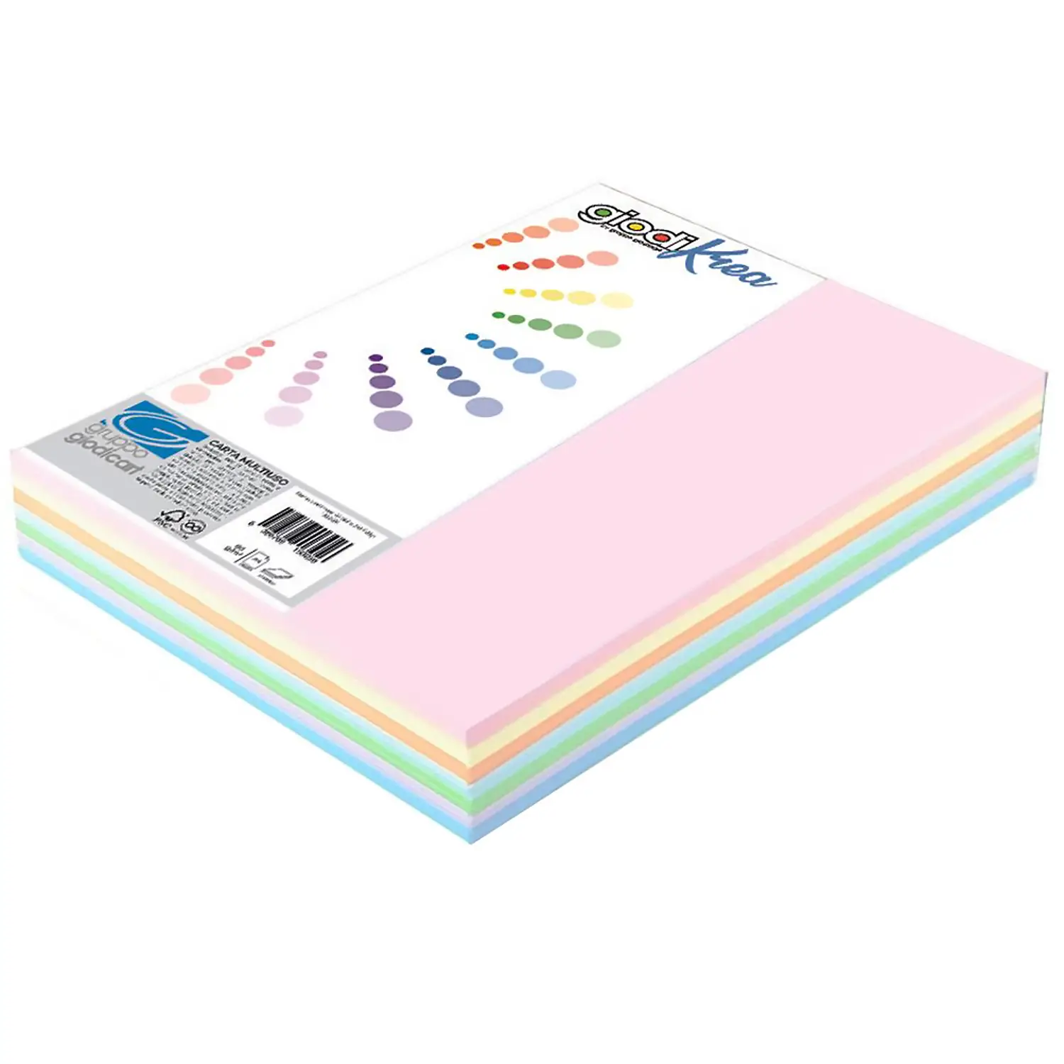 Risma A4 Carta Giodikrea 160 gr. 150 Fogli 4 Colori Pastello - Carta e cartoncino