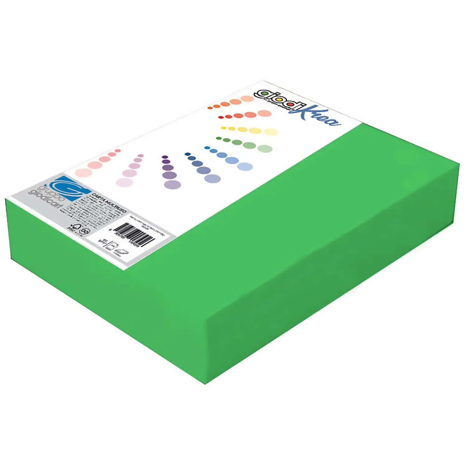 Risma Cartoncino Liscio-Ruvido Giodikrea A4 Verde - Carta e cartoncino