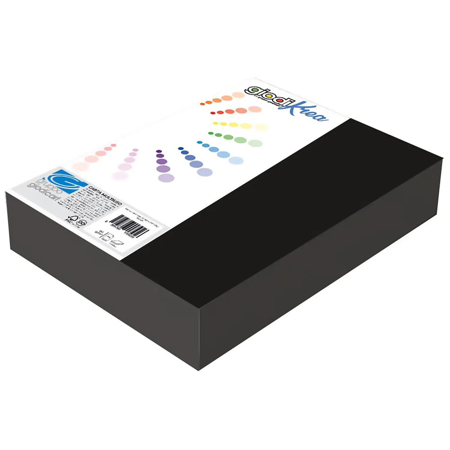 Risma Cartoncino Liscio-Ruvido Giodikrea A4 Nero - Carta e cartoncino