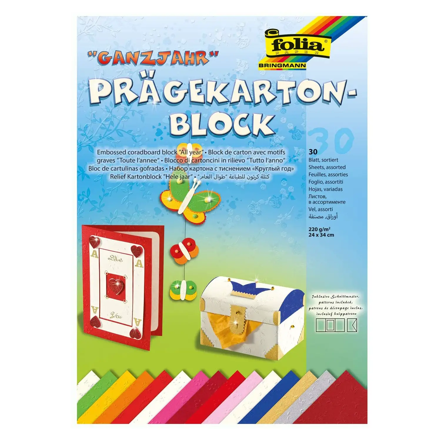 Assortment of Creative Holiday Cards - 30 Sheets cm. 24x34 - Paper and Cardstock