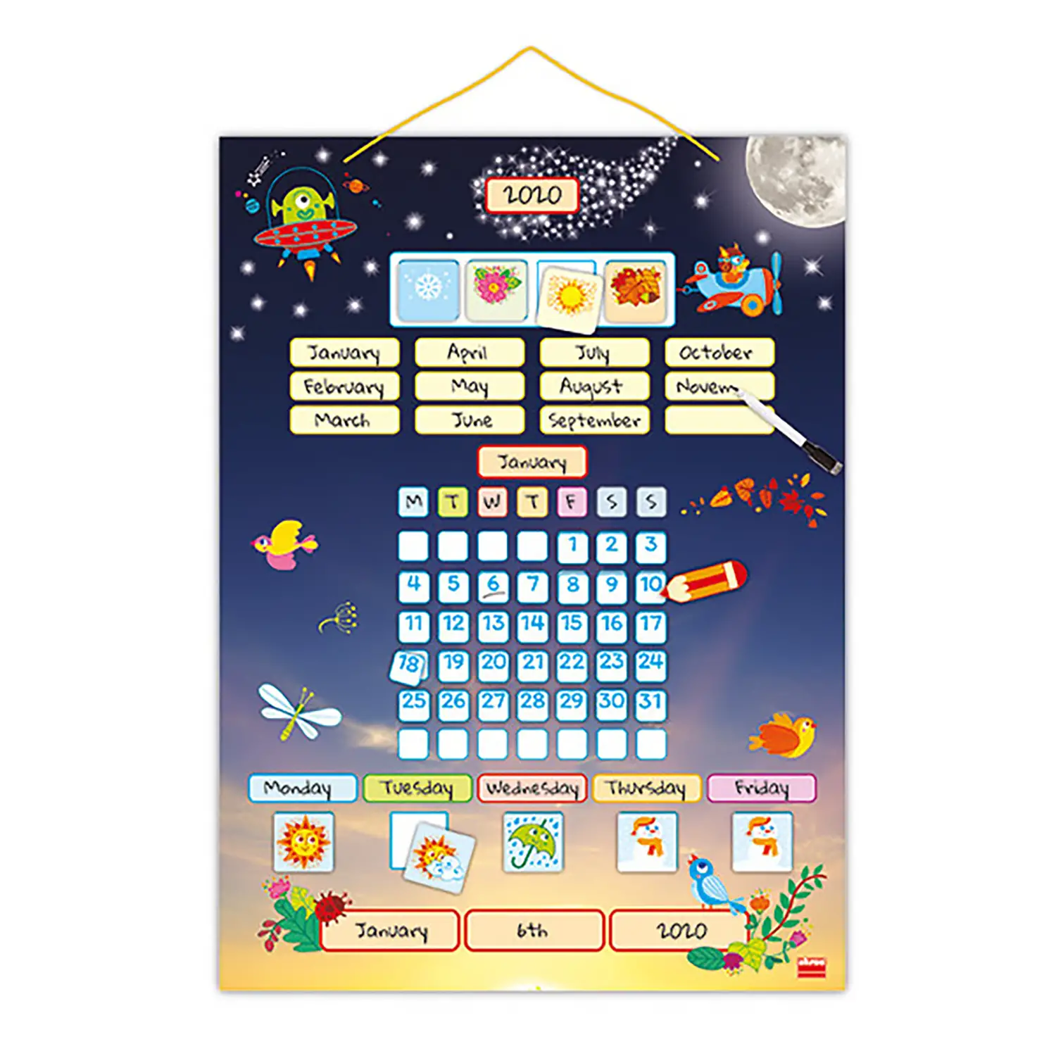 Universal Magnetic Class Calendar - The Weather and Seasons