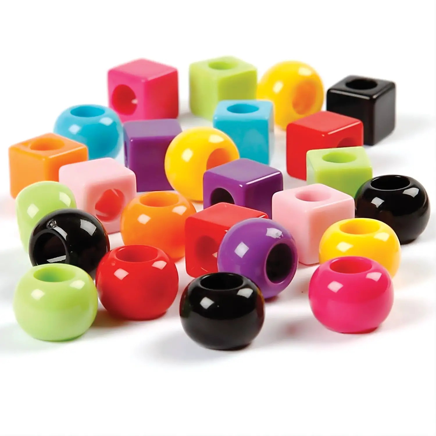 Perline Tonde e Quadrate da Infilare 11mm. 420gr (circa 300 perline) - Motricità fine