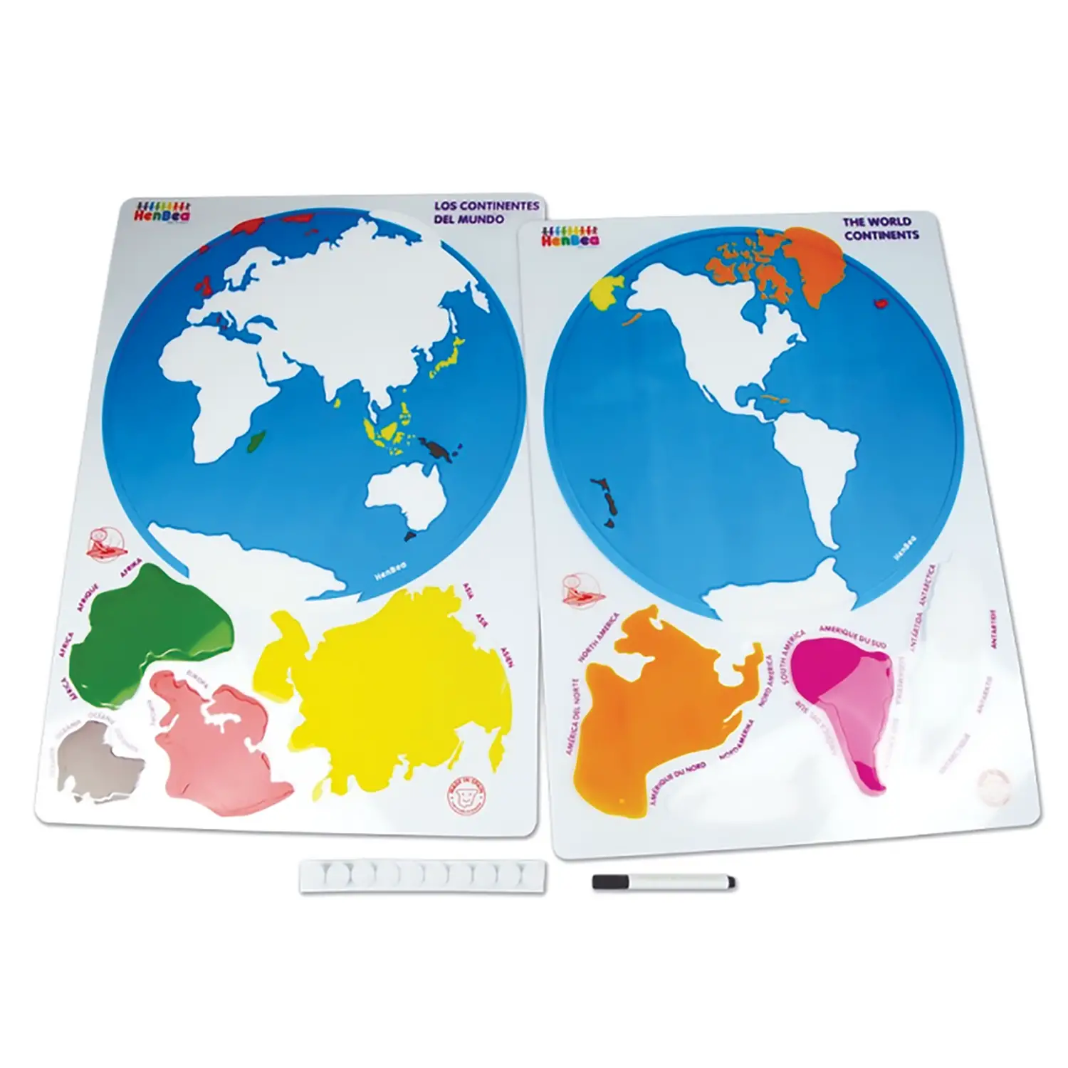 Sagome Traslucide Planisfero – Set Didattico per Geografia con Tavolo Luminoso - Stencil