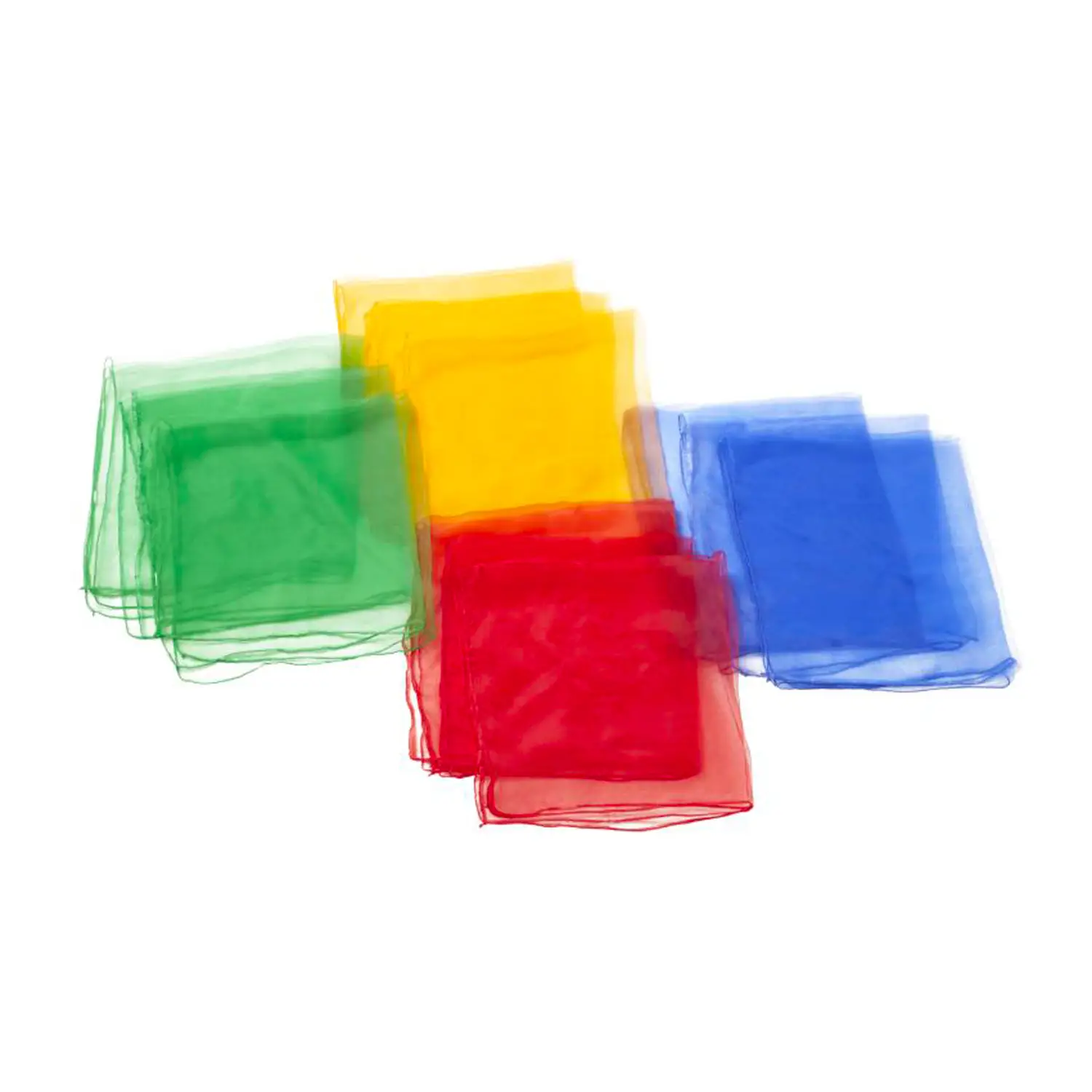 Foulard Psicomotori Leggeri 66x66cm, Set 12 Pezzi in 4 Colori - Ritmica