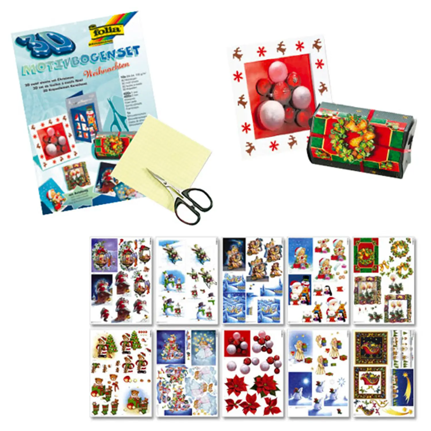 Set Scrapbook 3D Natale - 10 fogli A4 GR. 130 - Carta e cartoncino