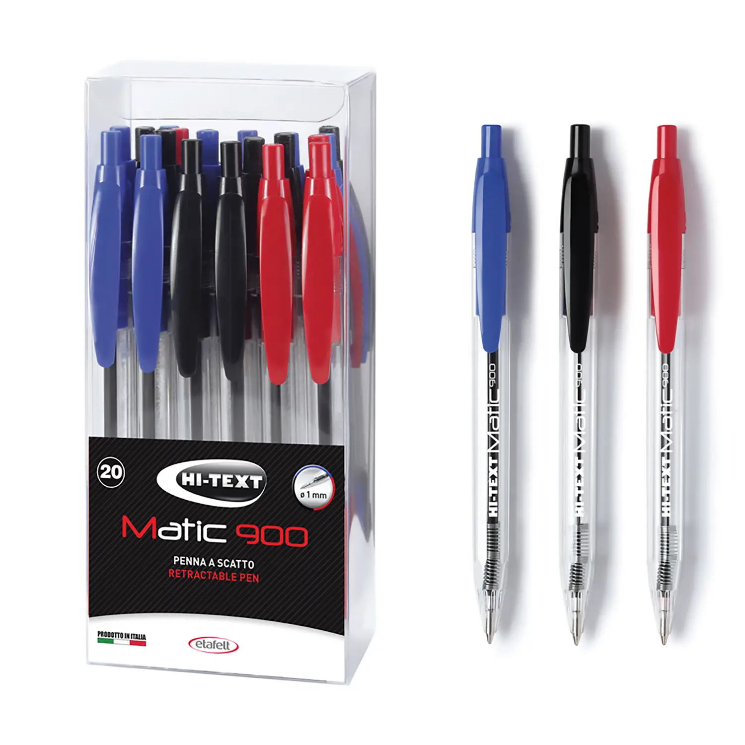 Penna Scattomatic School – Set da 20 Penne a Scatto in 3 Colori - penne pennarelli ufficio
