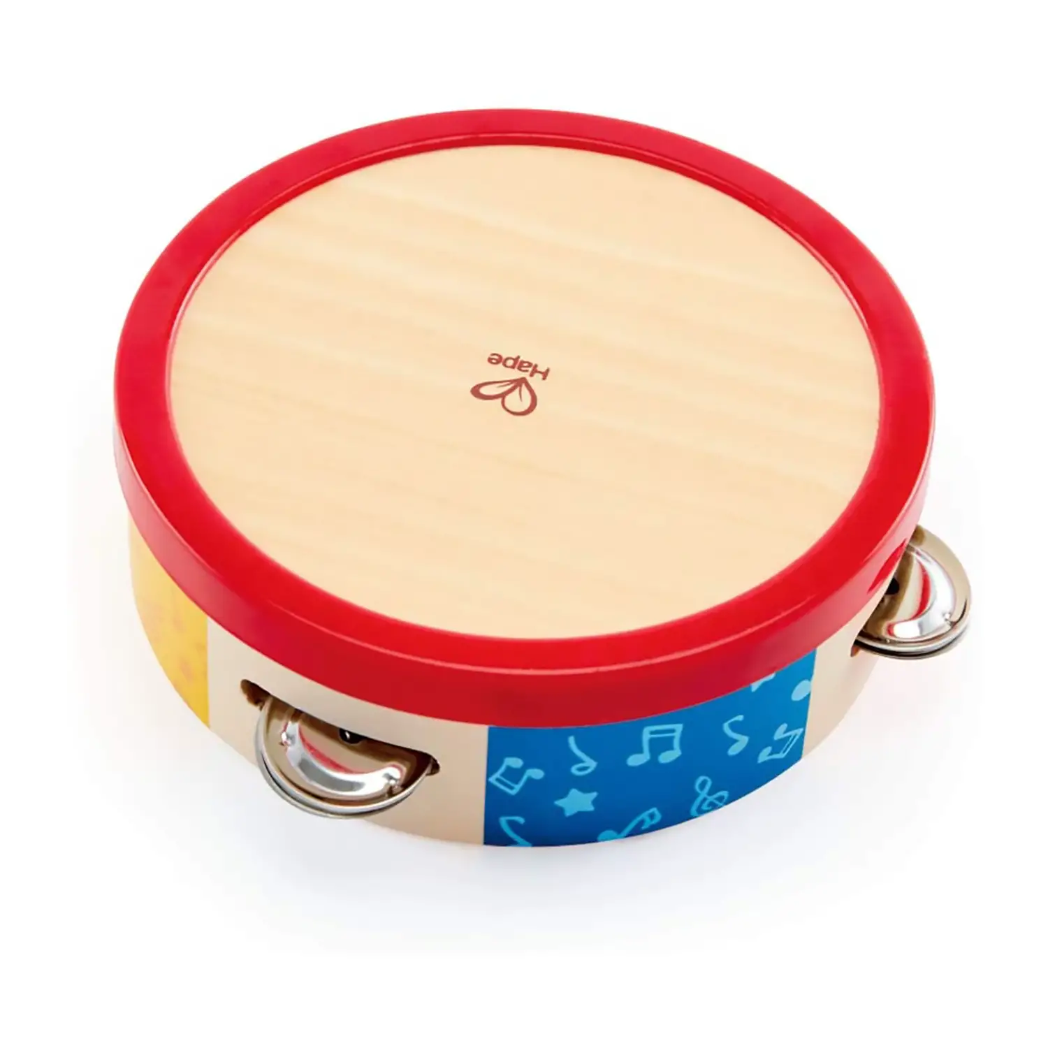 Tamburo a Tamburello in Legno per Bambini - Educazione musicale