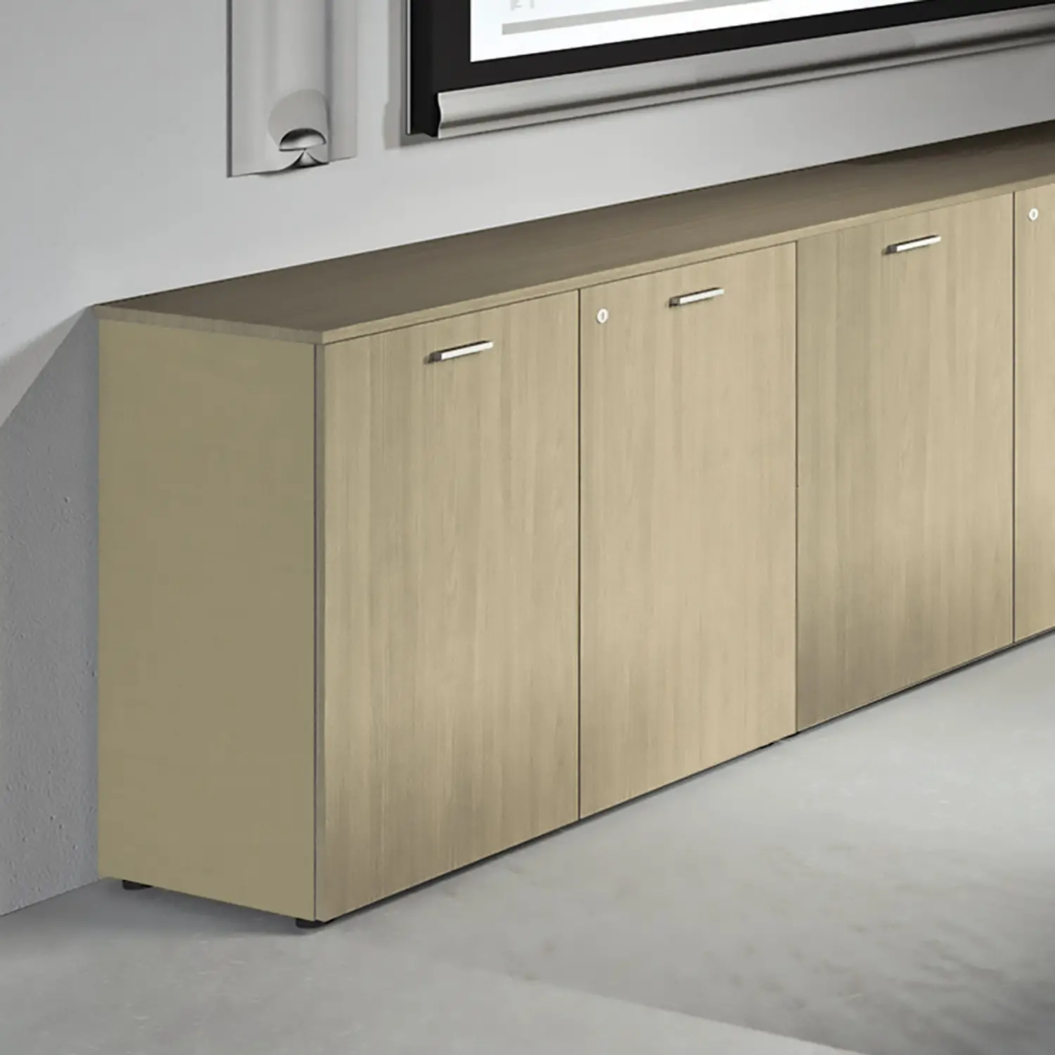 Libreria Kamos Con Ante Legno cm. 90x46 H89 - Arredo per l'ufficio