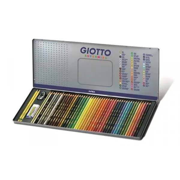 Pastelli Giotto Supermina 50 Pezzi con Temperamatite – Set Completo - Pastelli