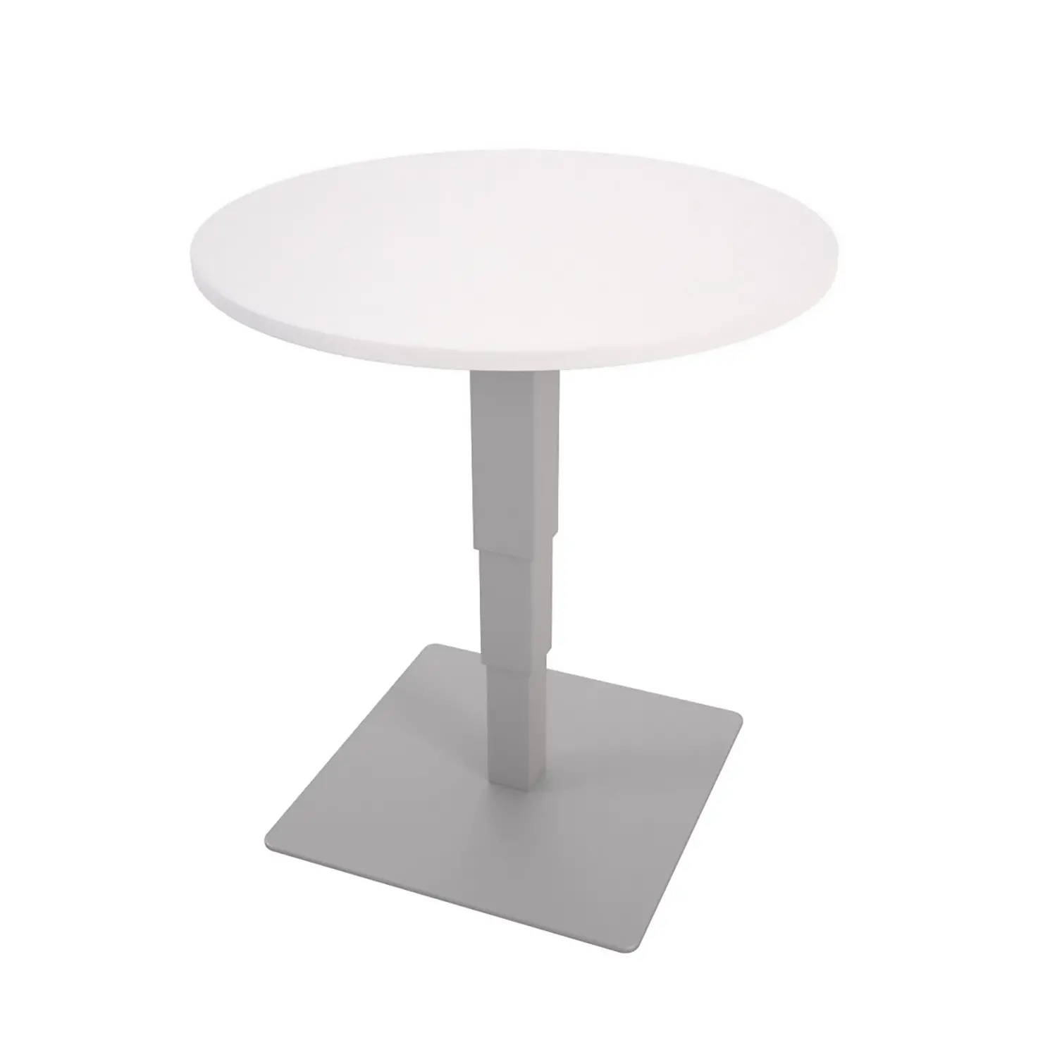 White Round Coffee Table With Electric Adjustment For Innovative School Environments - Nursery and Kindergarten Furniture