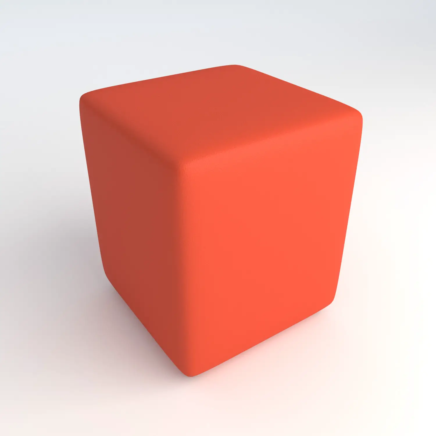 Square H 46 Orange Flame-Resistant Faux Leather Pouf For An Innovative School Environment - Lounges and Soft Furnishings