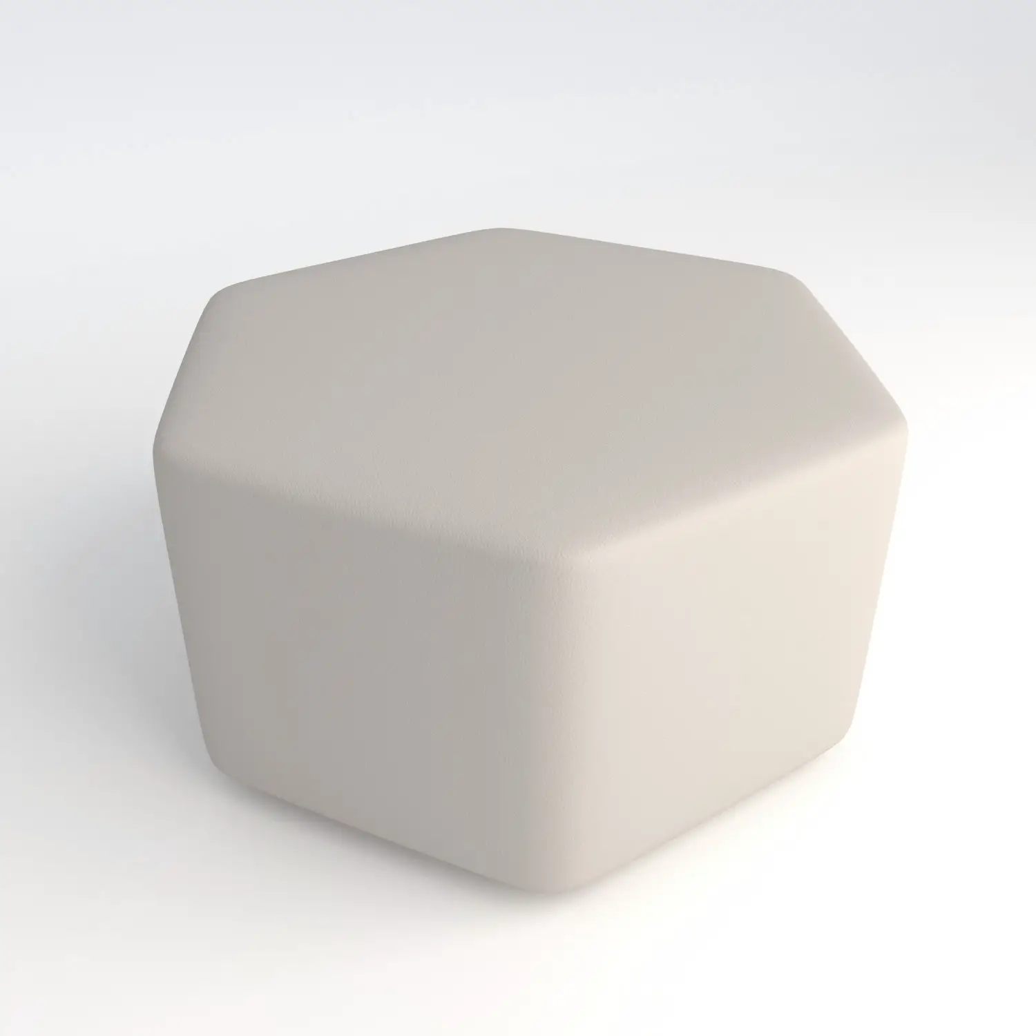 Pouf Ecopelle Ignifugo Esagonale H 40 Bianco Per Ambienti Scolastici Innovativi - Salottini e arredi morbidi