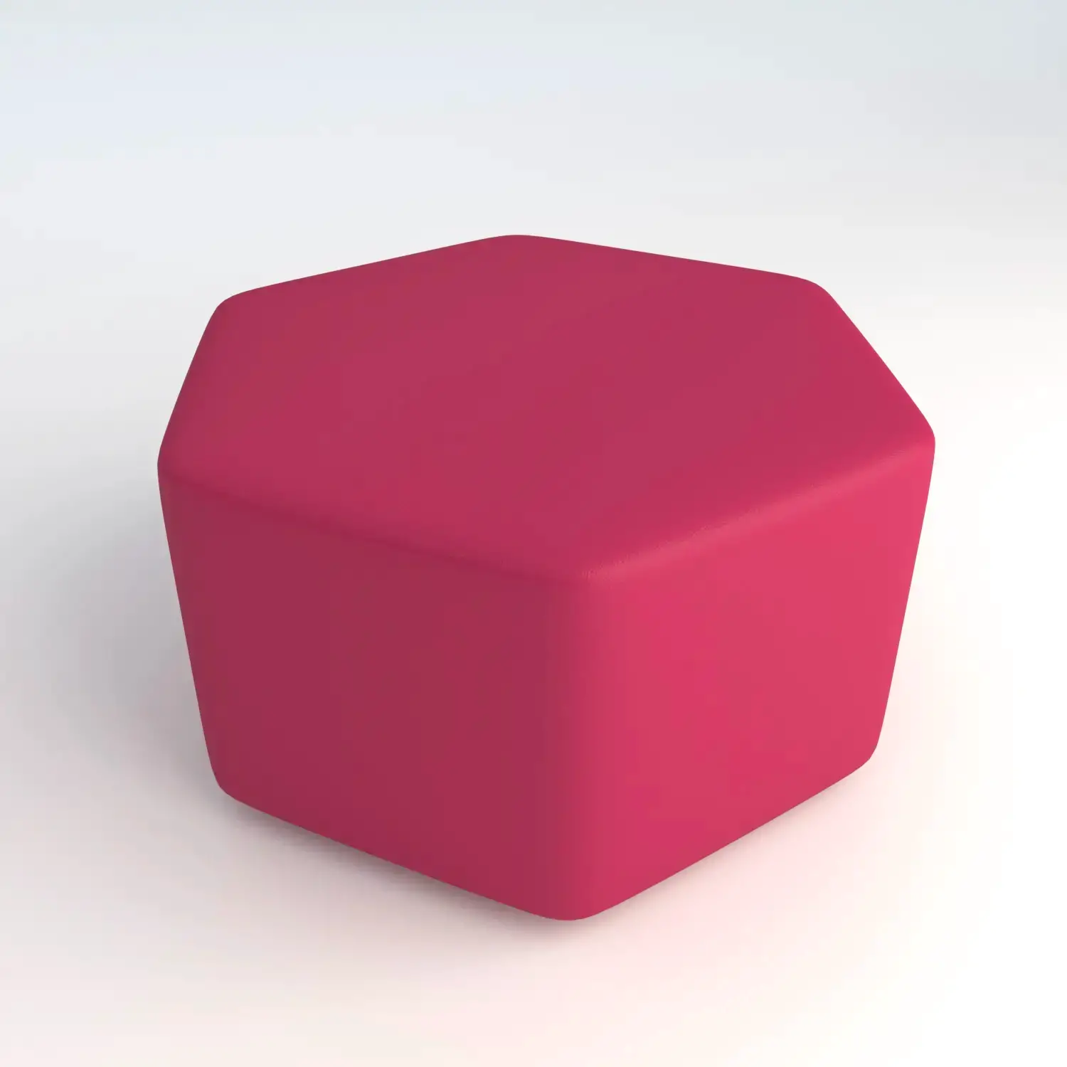 Pouf Ecopelle Ignifugo Esagonale H 40 Fucsia Per Ambienti Scolastici Innovativi - Salottini e arredi morbidi