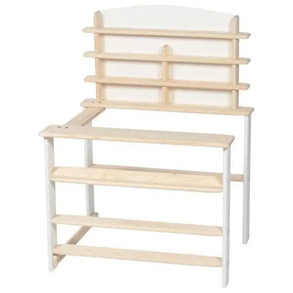 Mercatino con Penisola in Legno Massello - Alimenti, mercatini, stoviglie