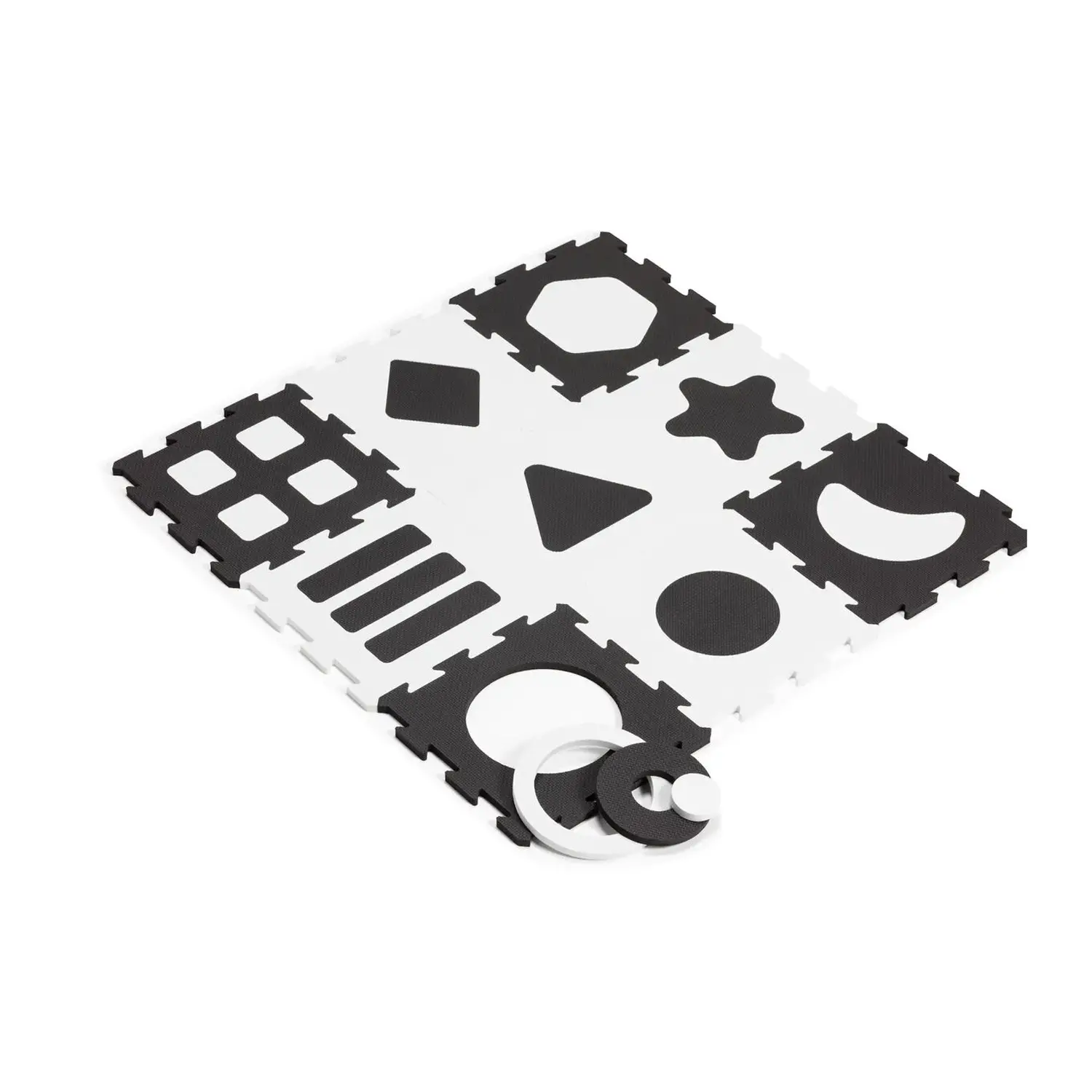 Tappeto Puzzle Eva Bianco e Nero cm 150x150 - Primi giochi