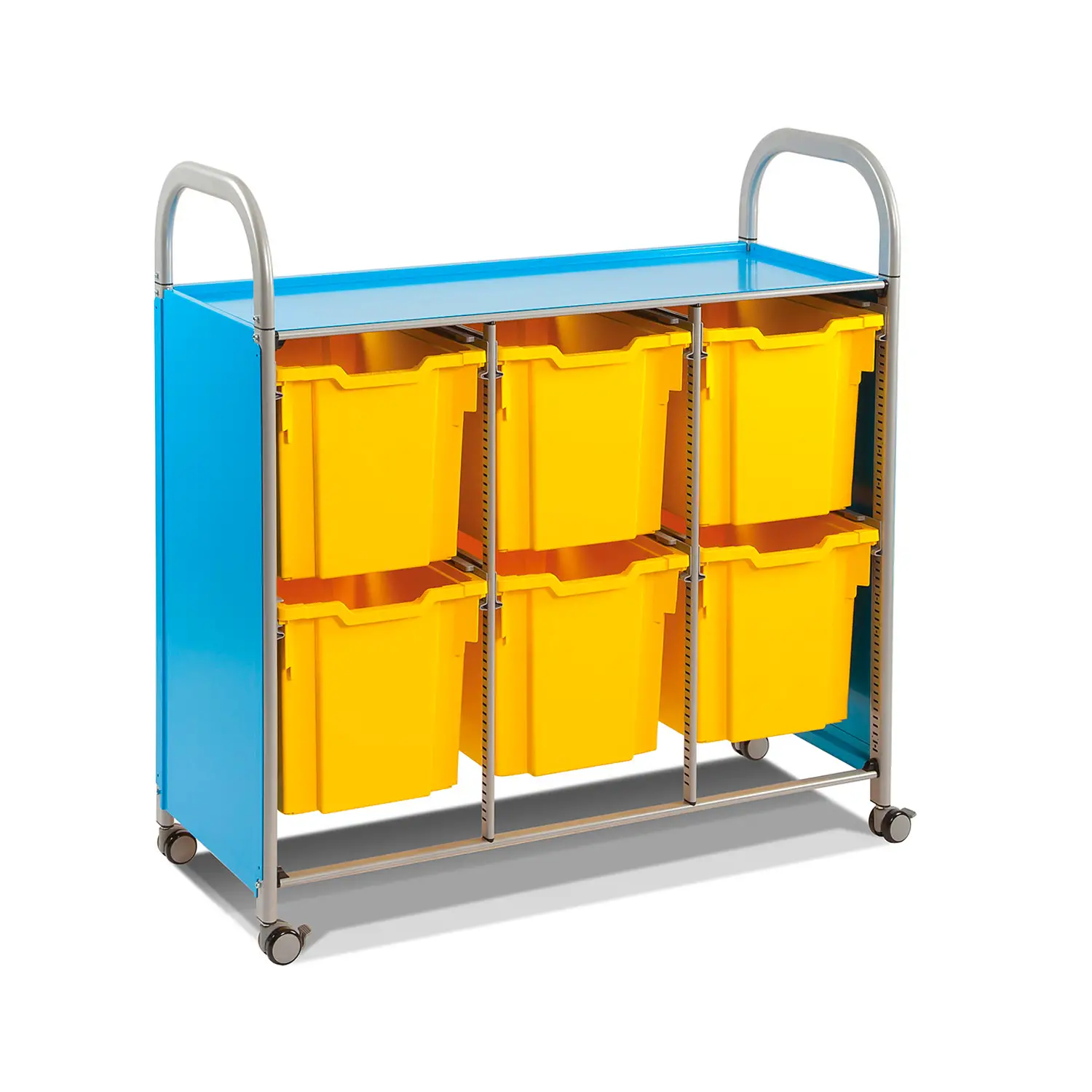 Carrello Mobile a 3 Colonne con 6 Tiretti Jumbo Ideale per la Didattica - Arredo scuola dell'obbligo