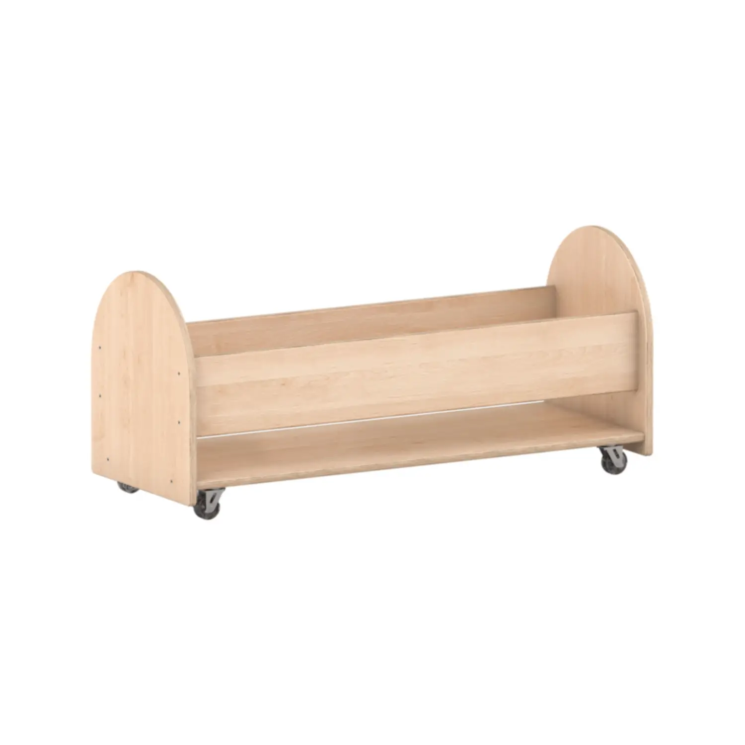 Wooden Trolley Carries Rainbow Pouff Pillows - Nursery and Childcare Furniture