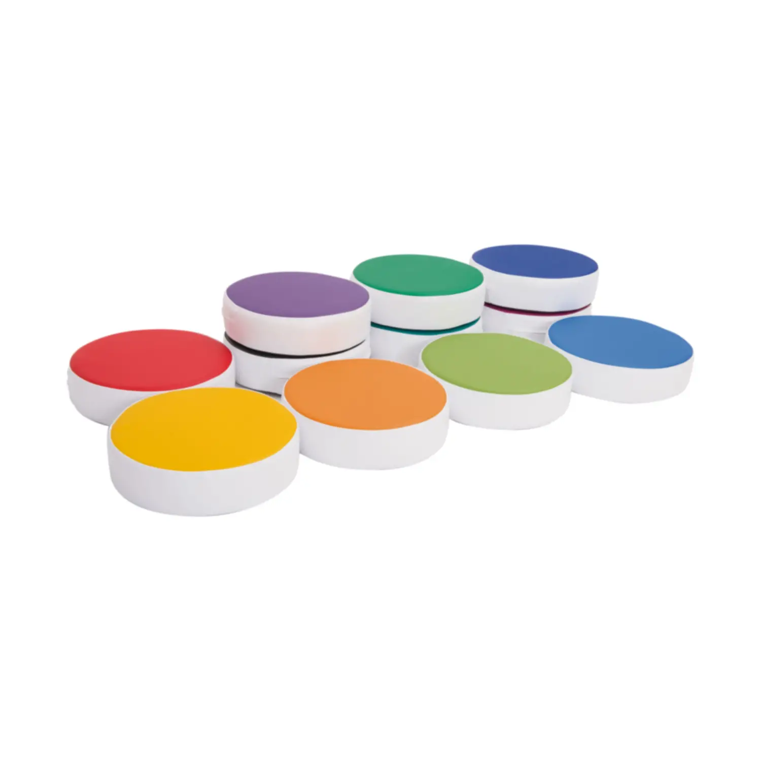 Cuscini Tondi Arcobaleno per Bambini - Set 12 Colori - Arredo Nido e Infanzia